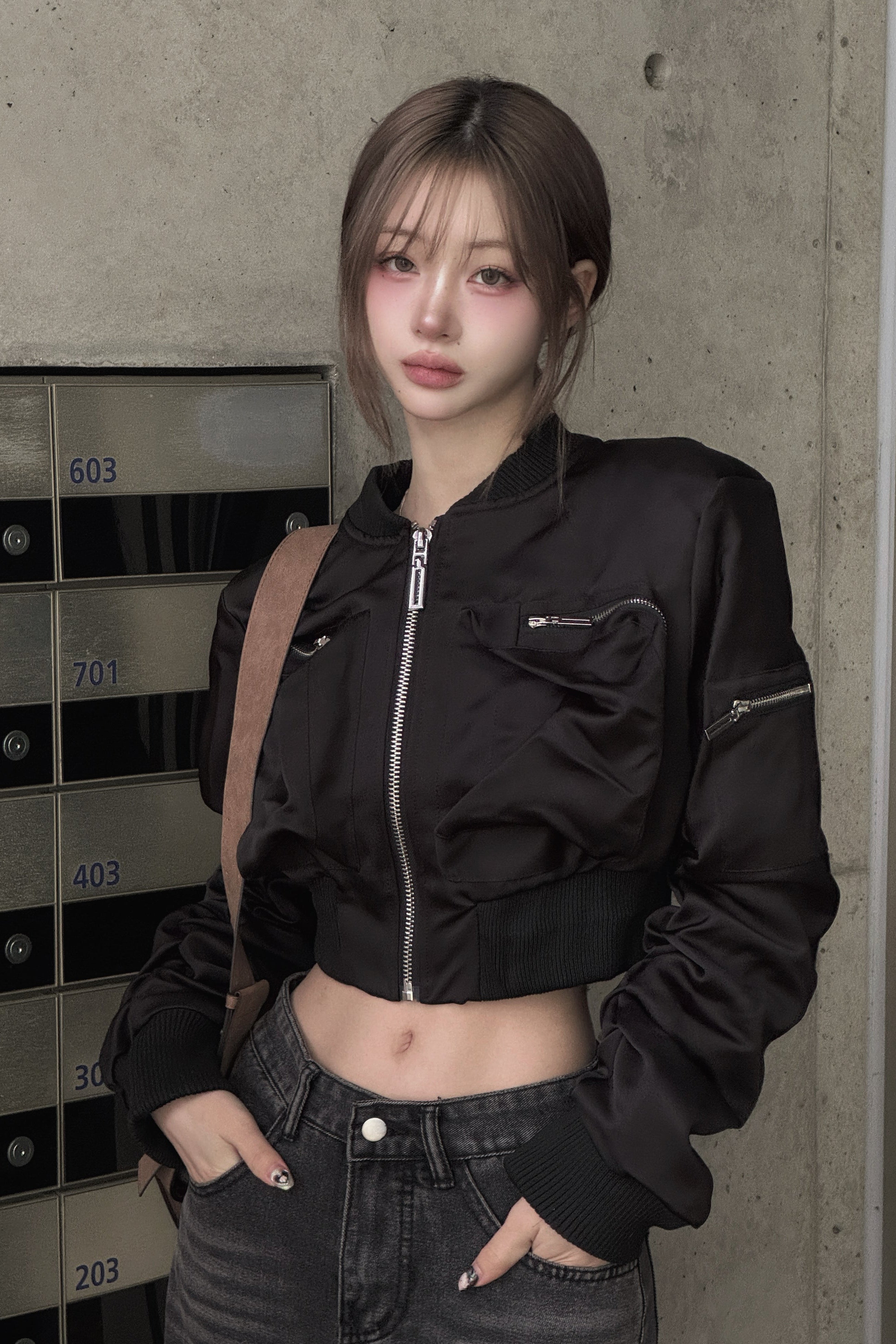 Pocket Shirring Cropped MA1 KSG30052