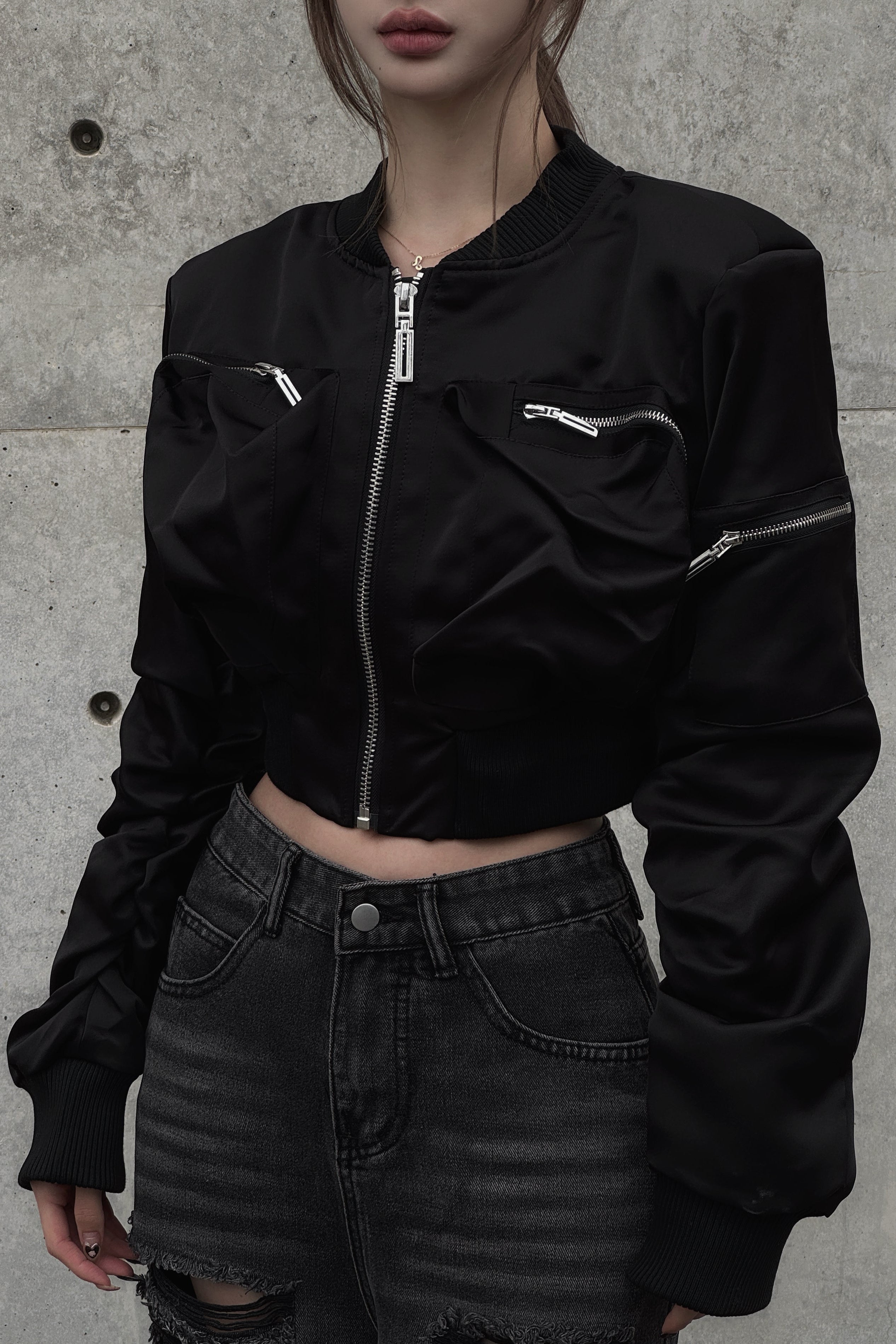 Pocket Shirring Cropped MA1 KSG30052