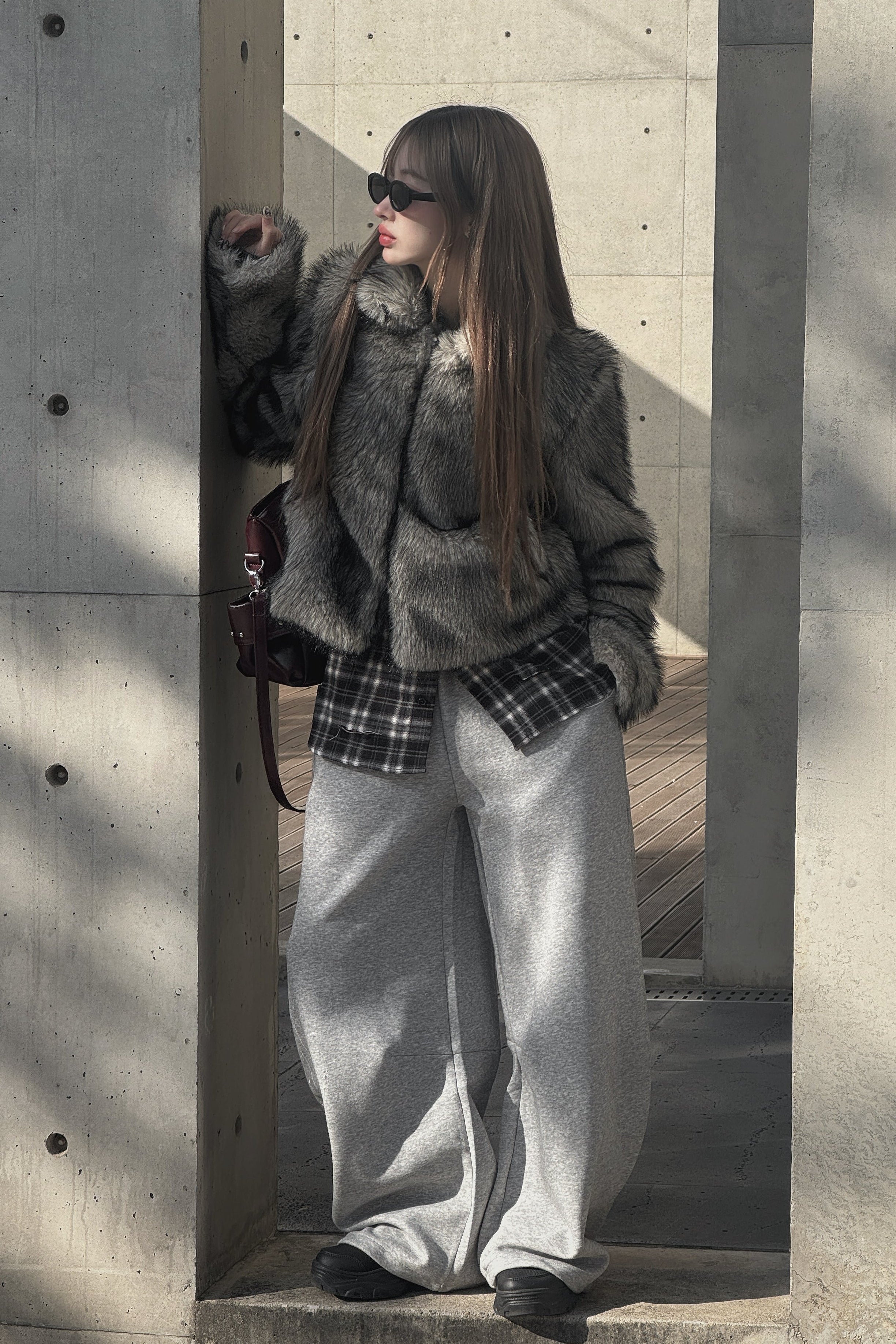 グレーファーショートジャケット KSG30032