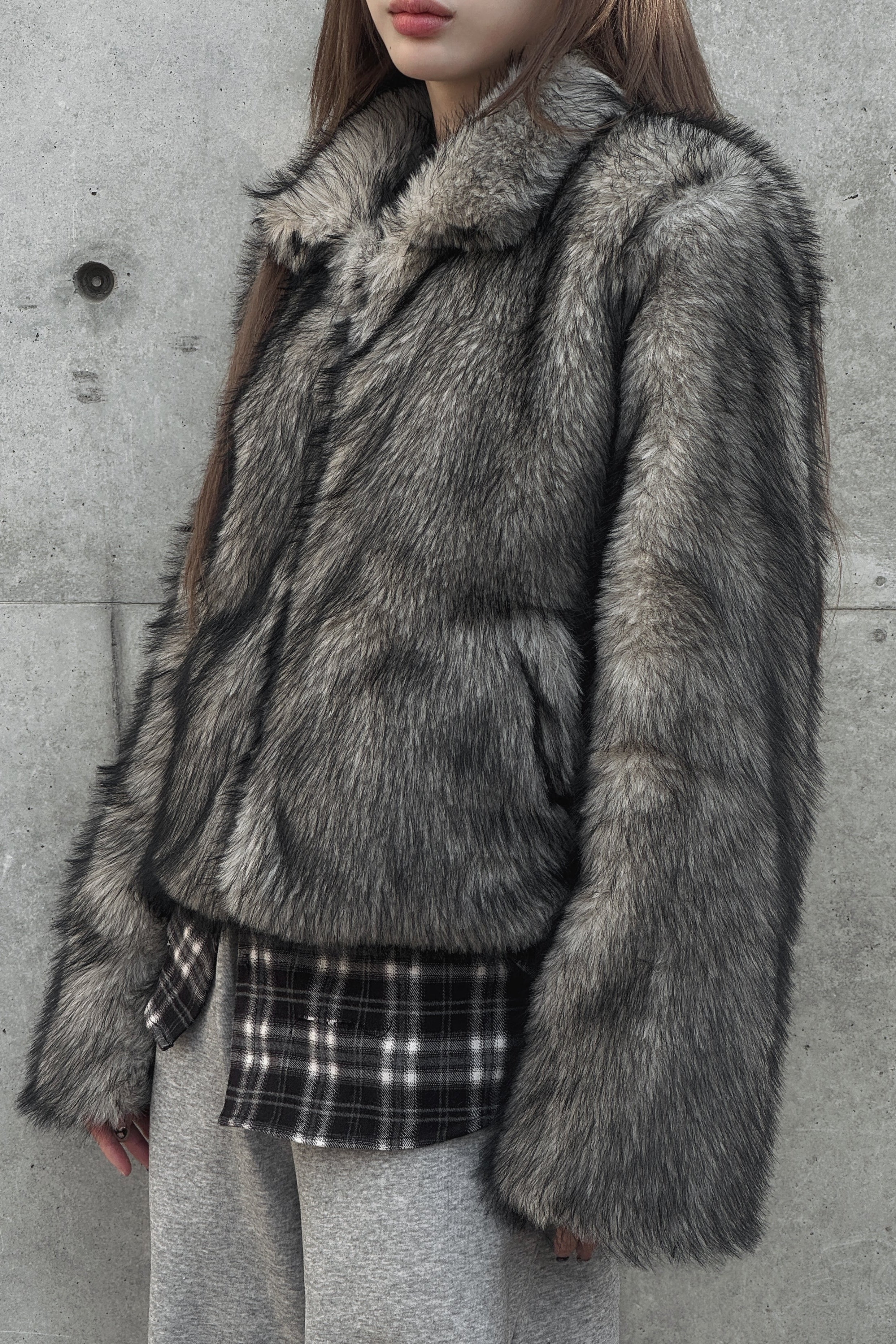 グレーファーショートジャケット KSG30032