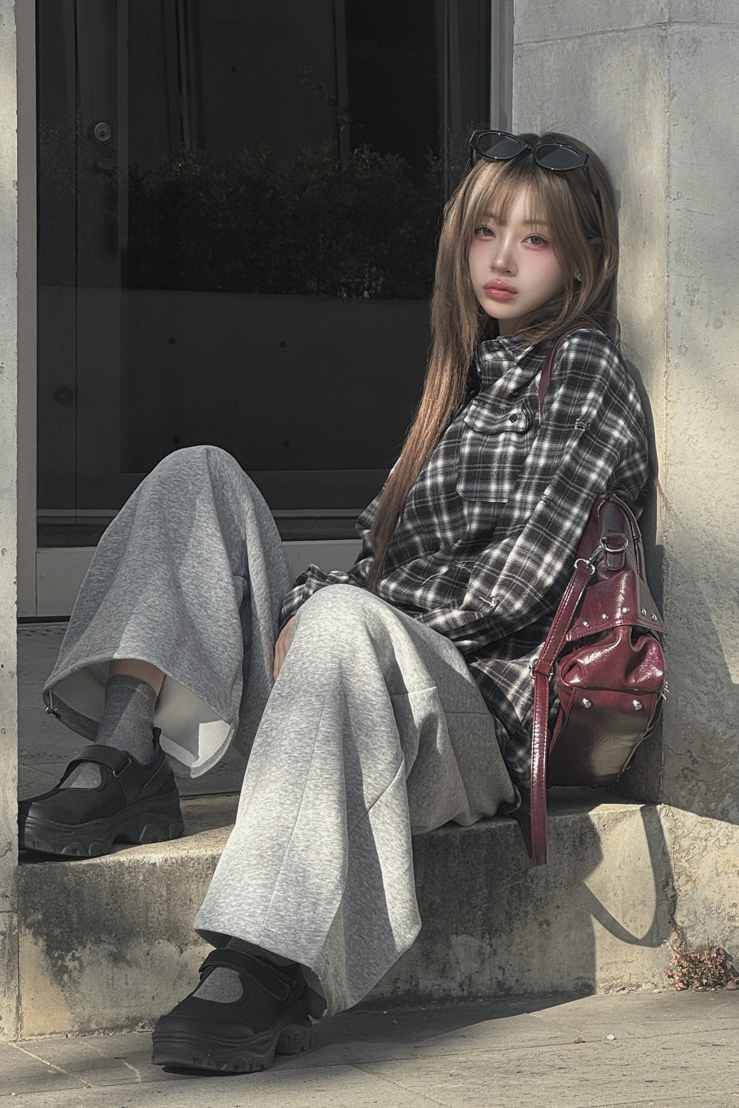 バックロゴダメージチェックシャツ KSG21145