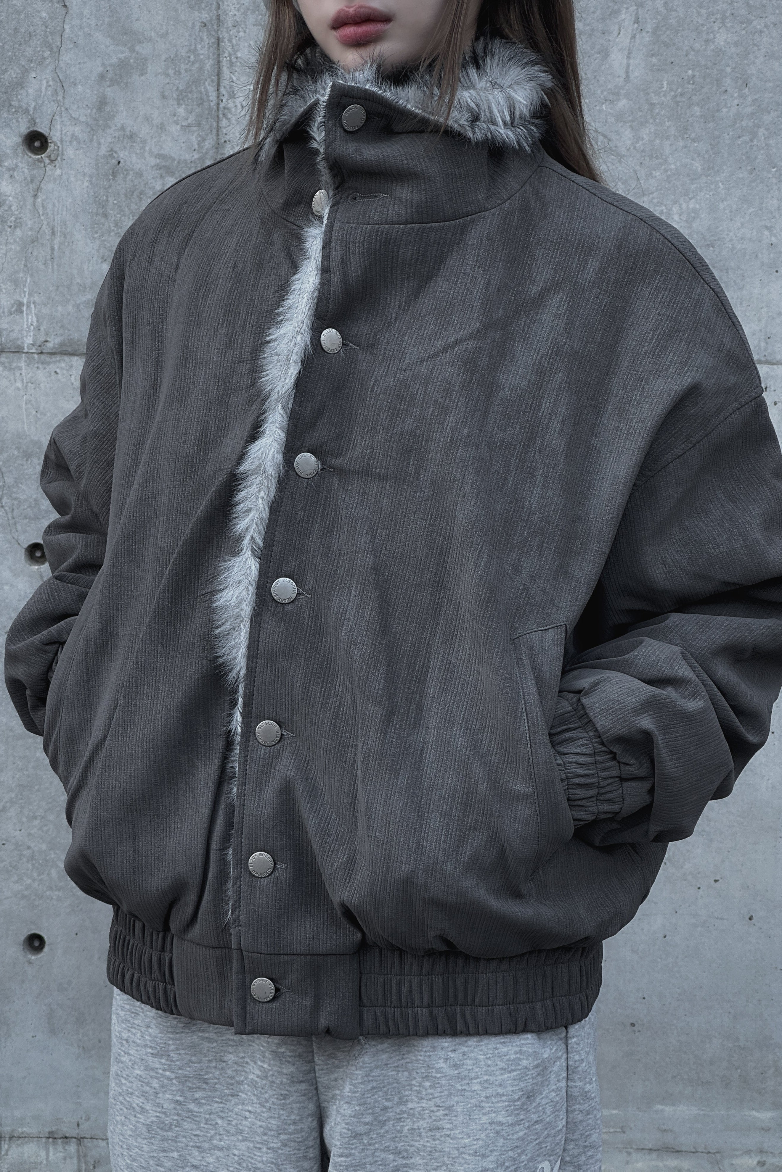 ダブルカラーファージャケット KSG30078