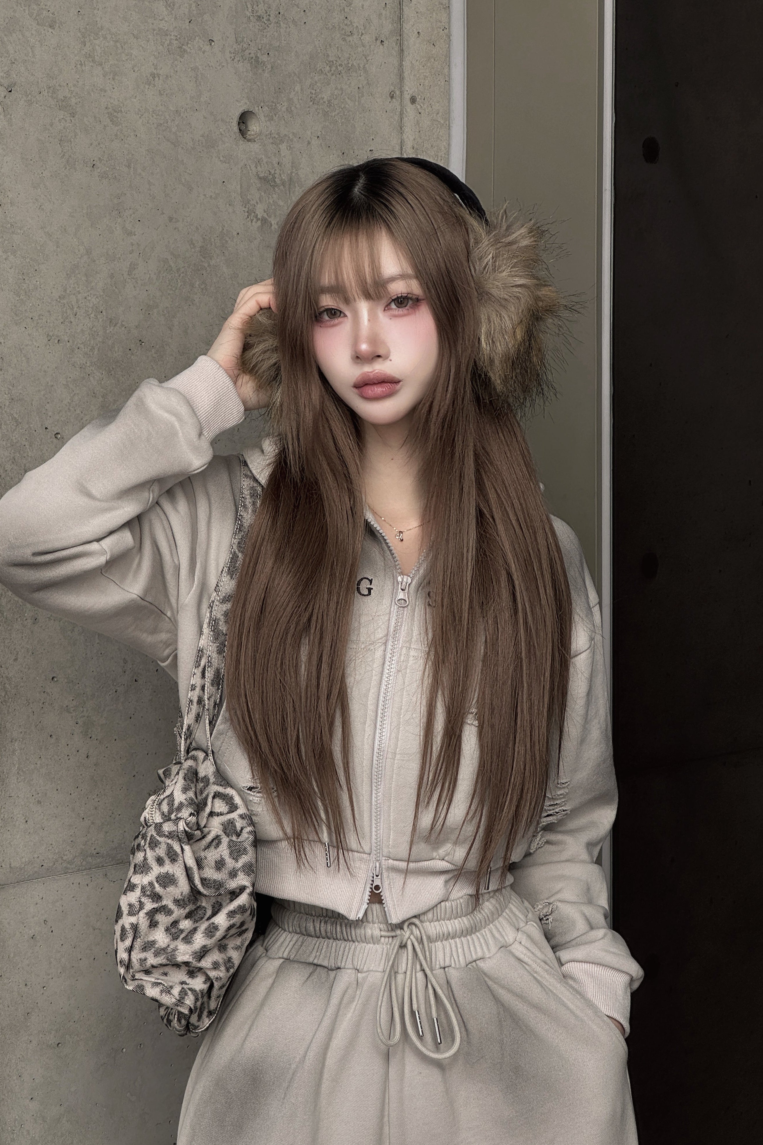 クロップドダブルジップダメージセットアップ KSG30046