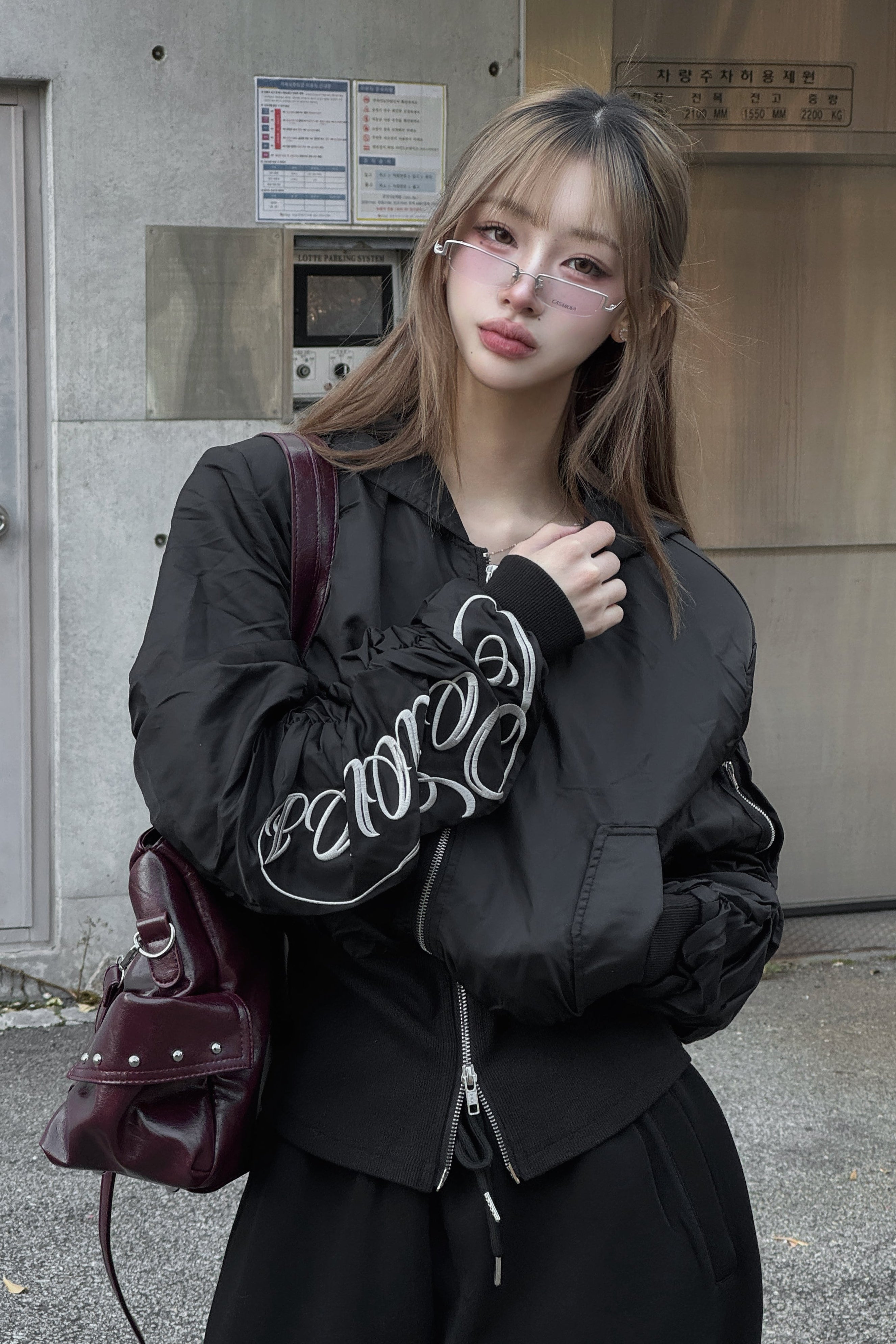 レタリングナイロンジップジャケット KSG30079