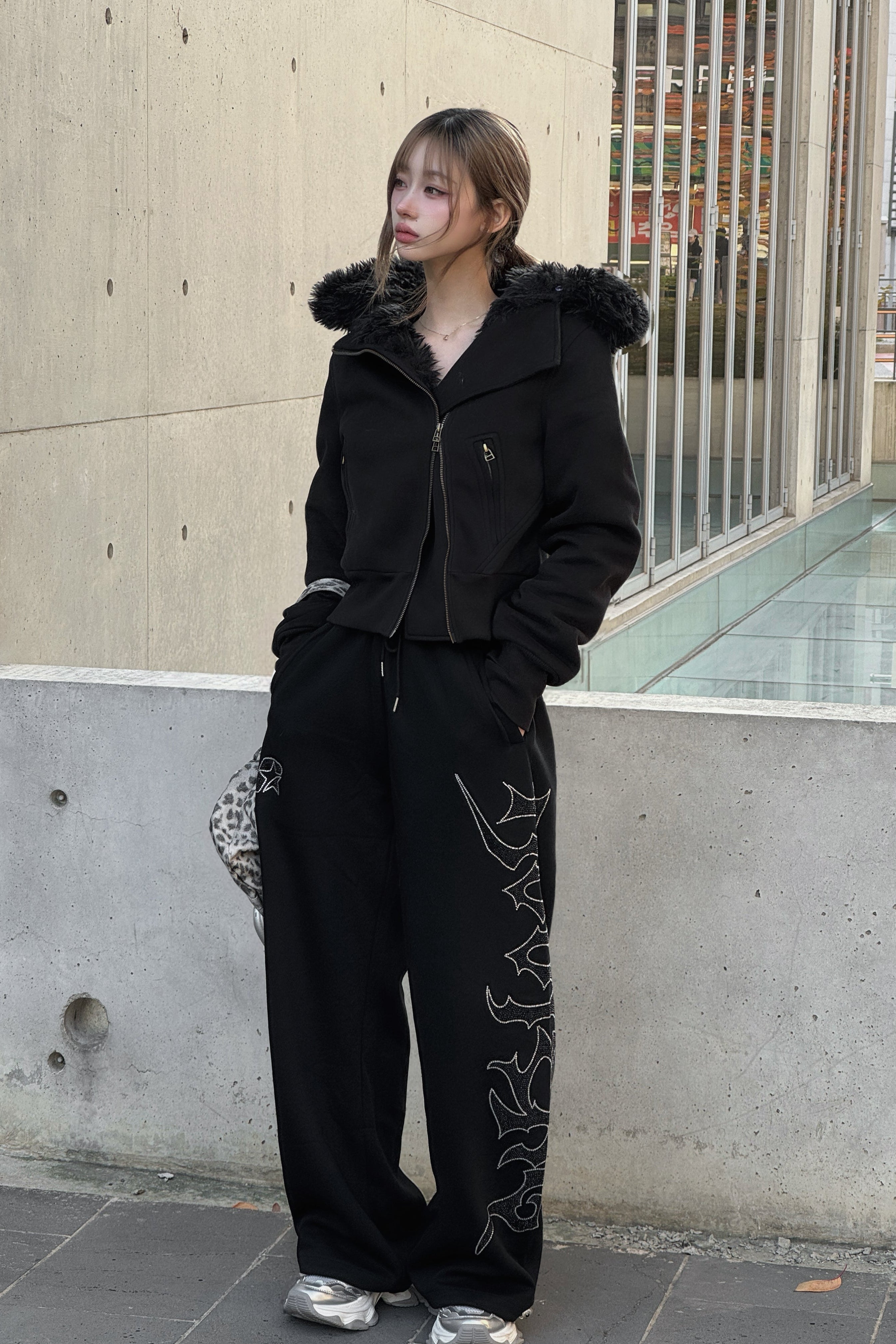 フェイクファージップアップジャケット KSG30077