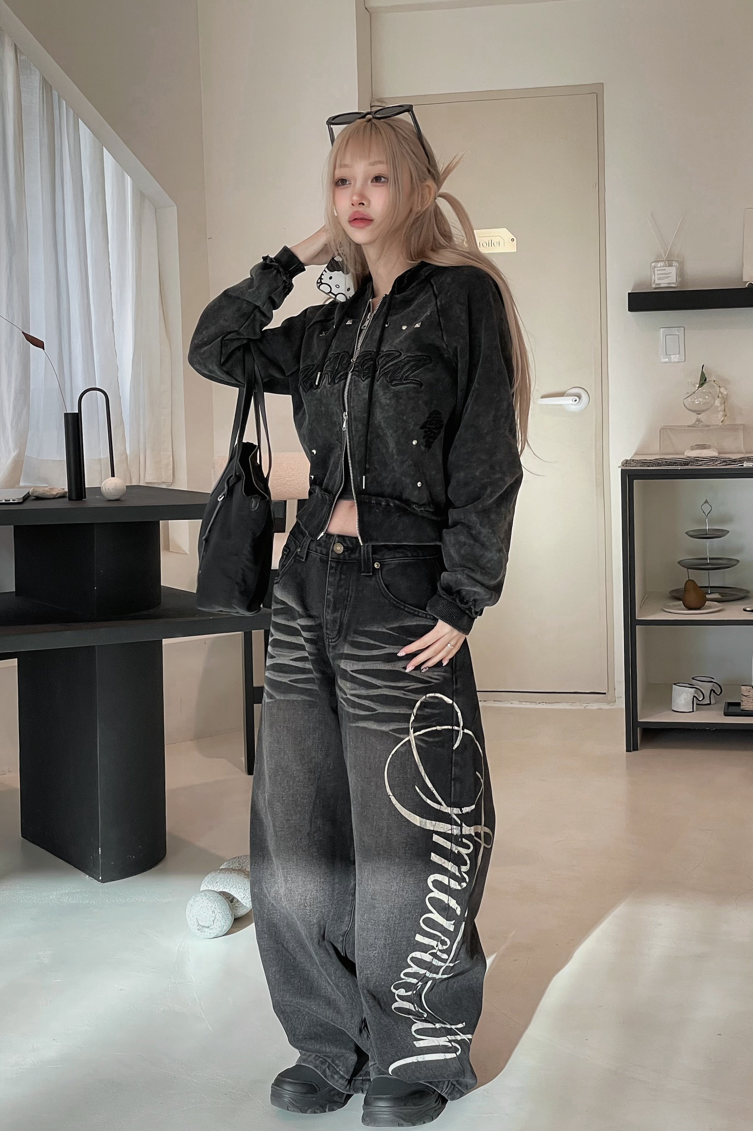 Side Lettering Balloon Denim KSG19343