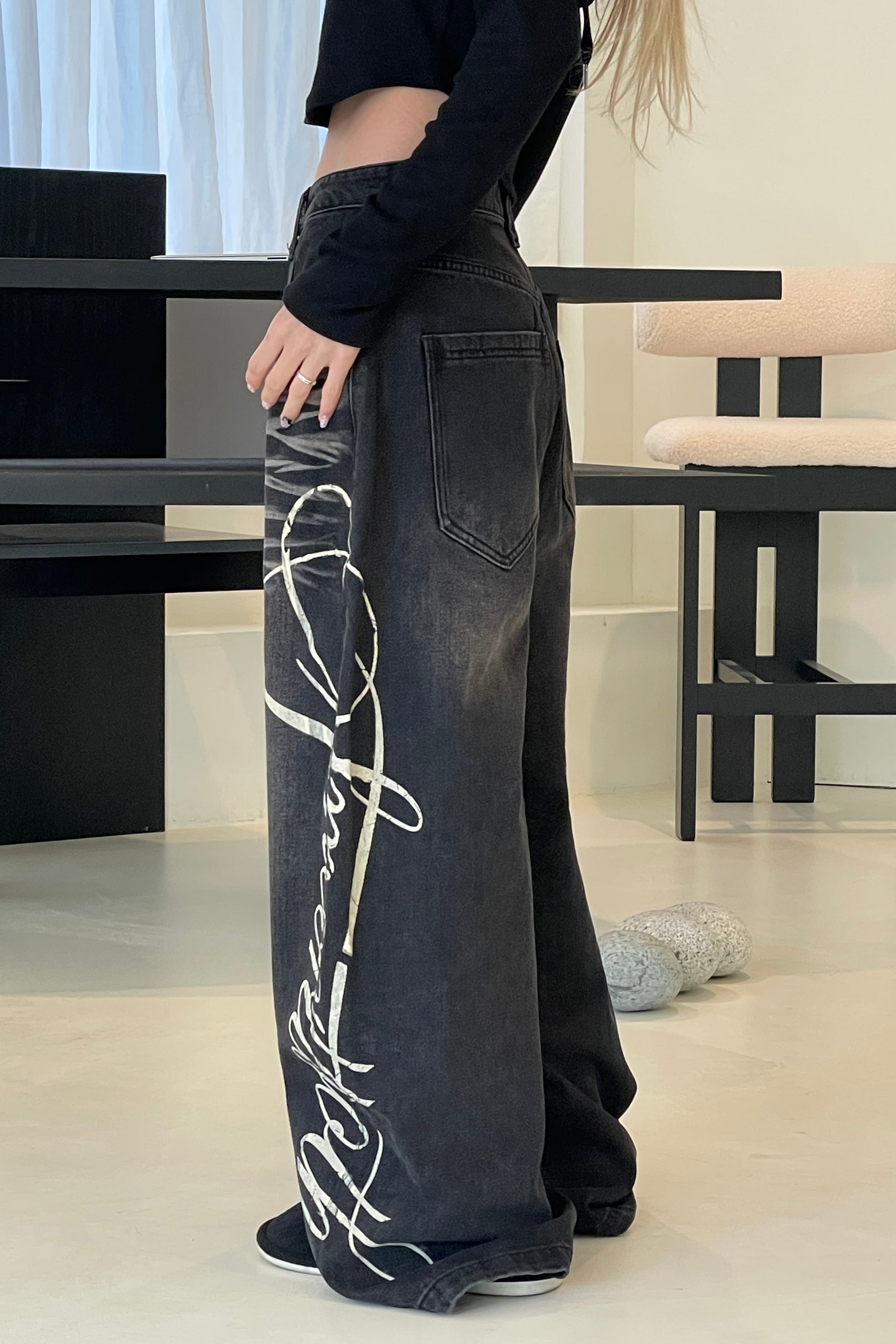 Side Lettering Balloon Denim KSG19343