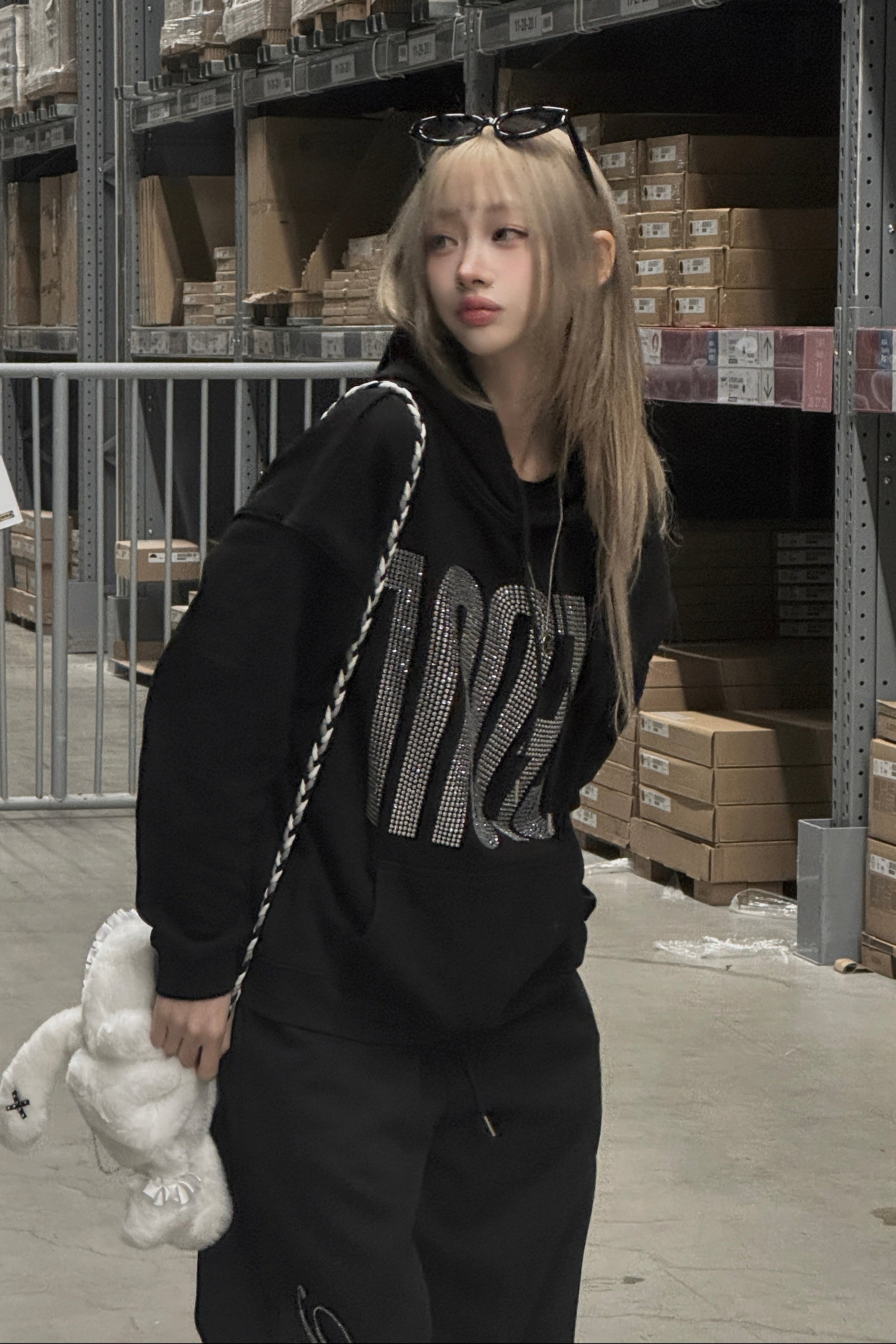 ビッグロゴラインストーンパーカー KSG21183