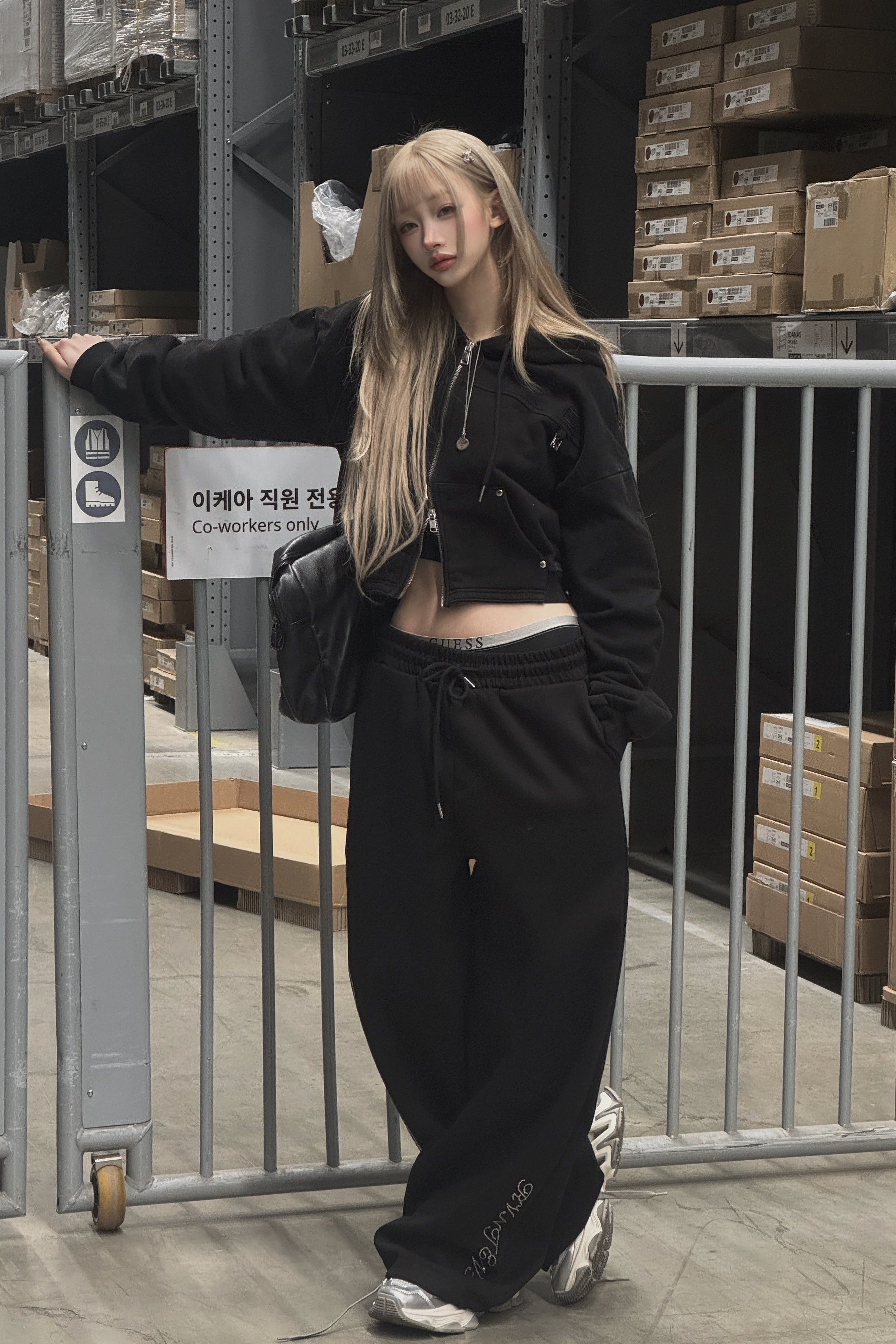 ラインストーンレタリングスウェットパンツ KSG19396