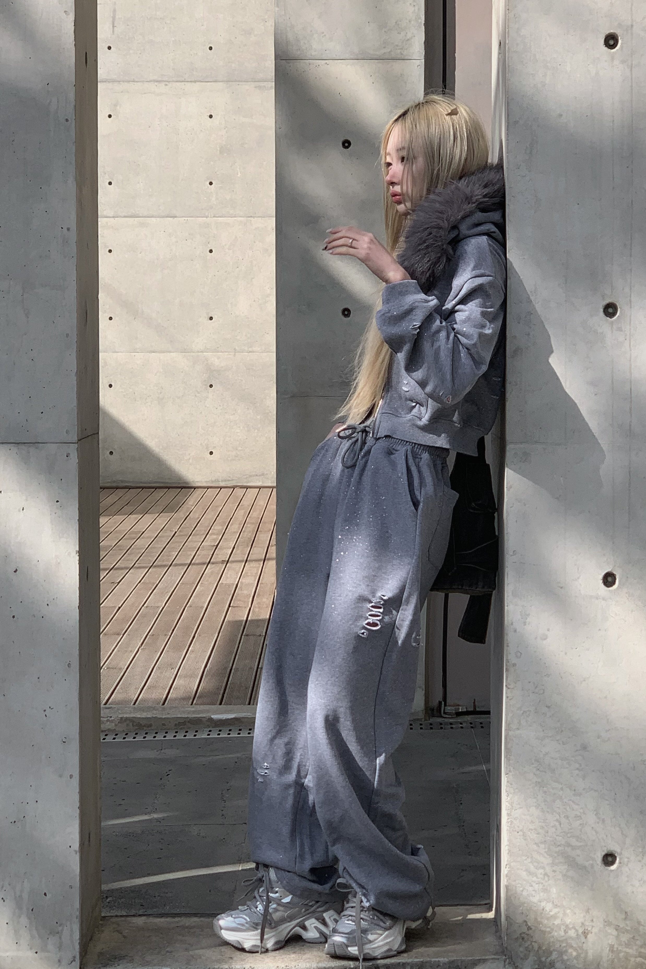 ラメスウェットフーディーセットアップ KSG30104