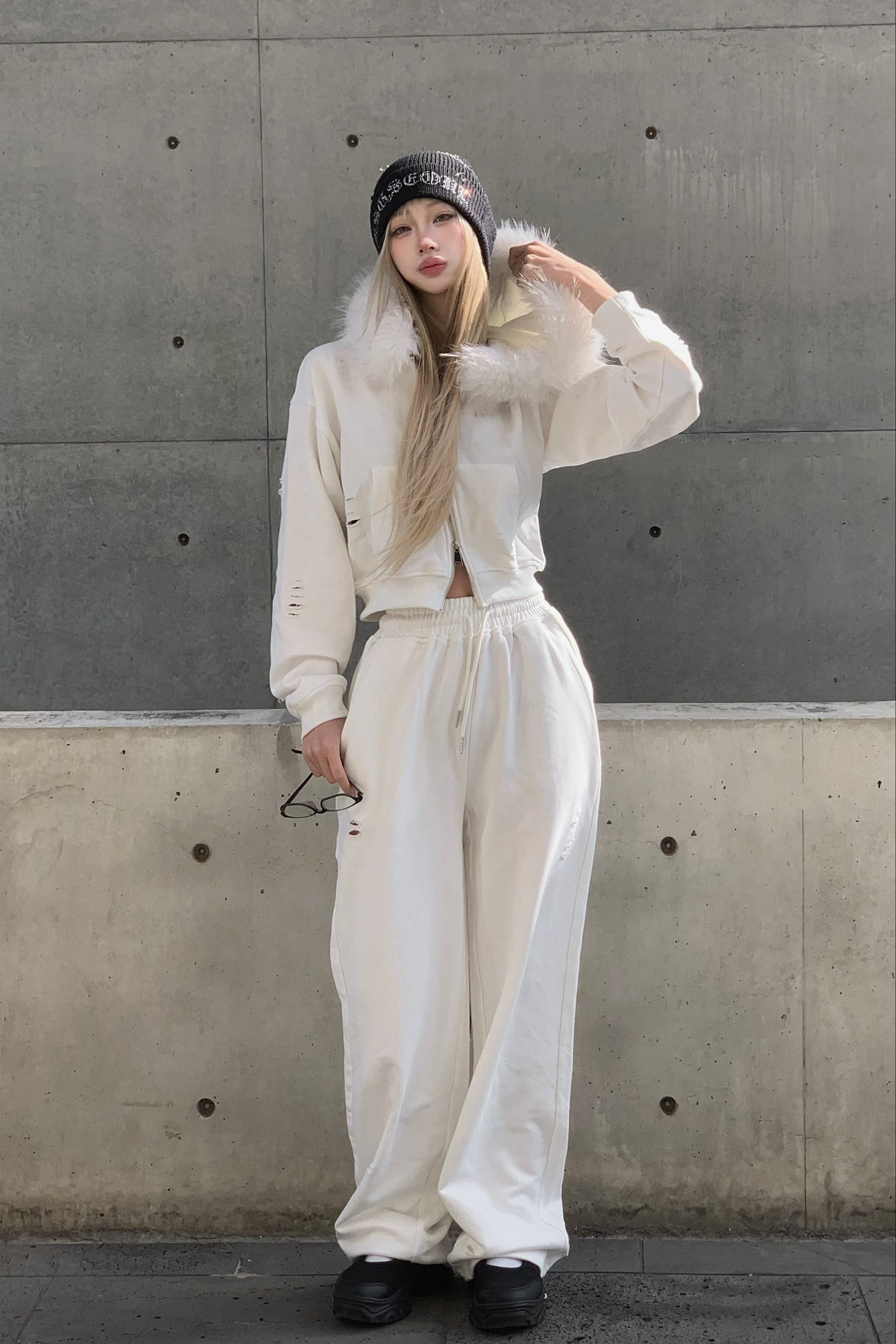 ラメスウェットフーディーセットアップ KSG30104