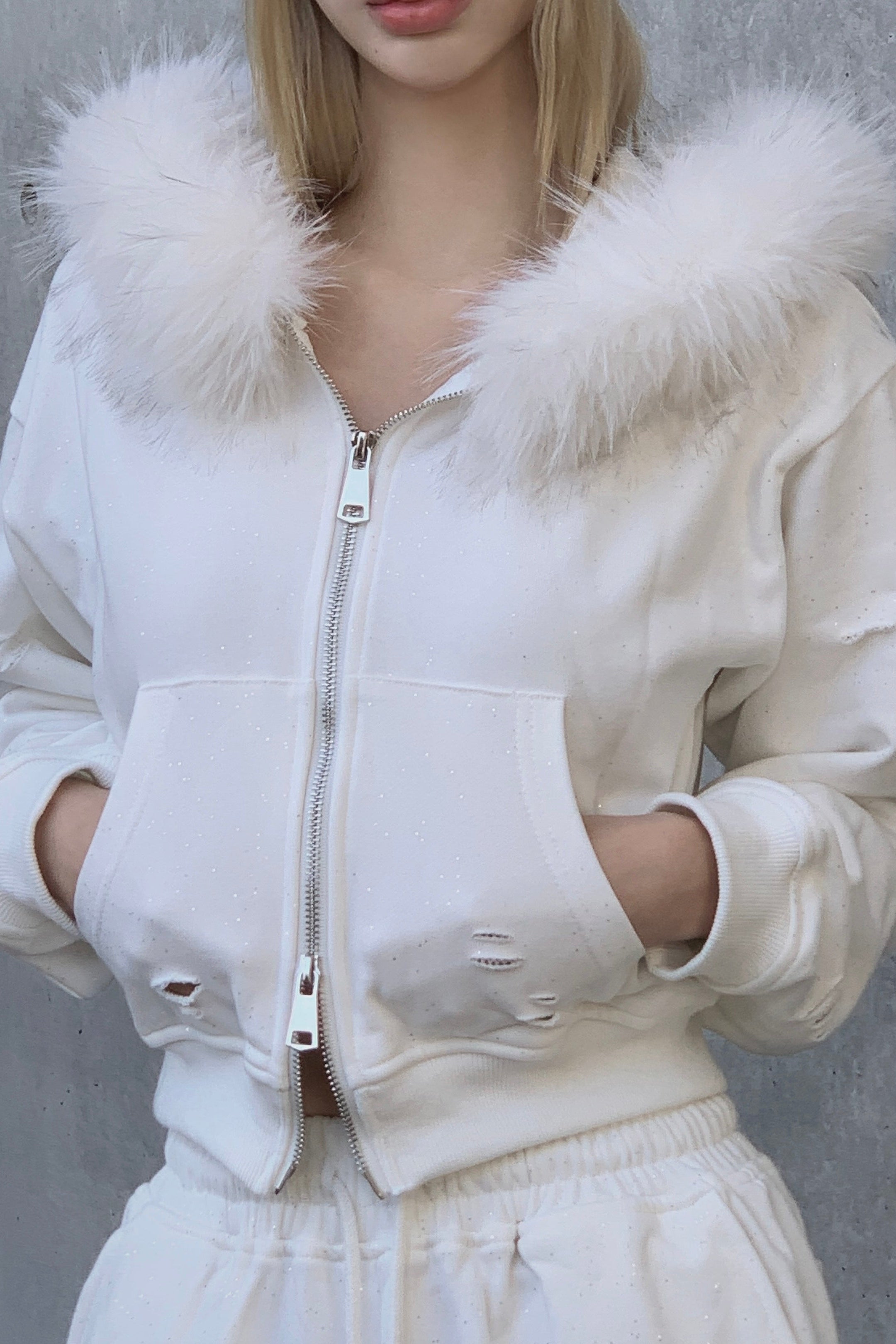 ラメスウェットフーディーセットアップ KSG30104