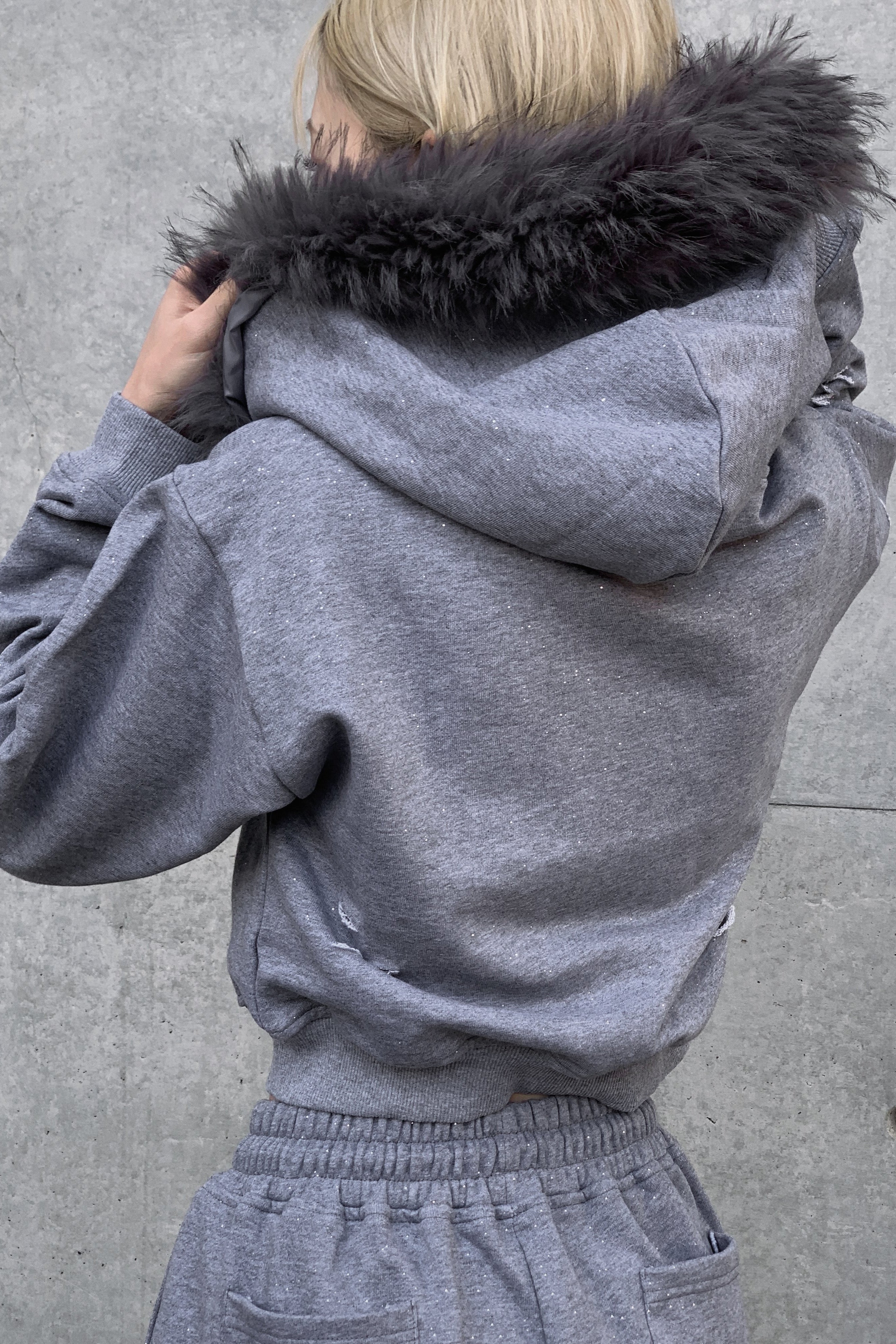 ラメスウェットフーディーセットアップ KSG30104