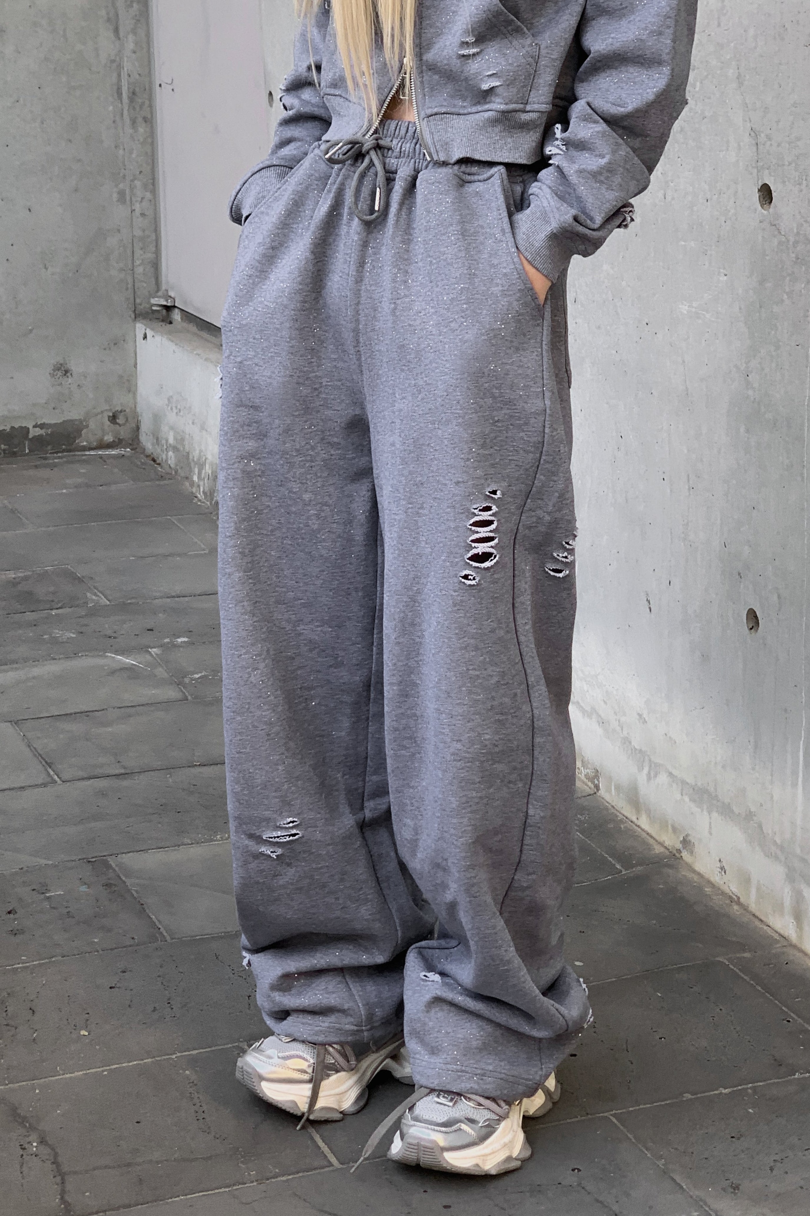 ラメスウェットフーディーセットアップ KSG30104