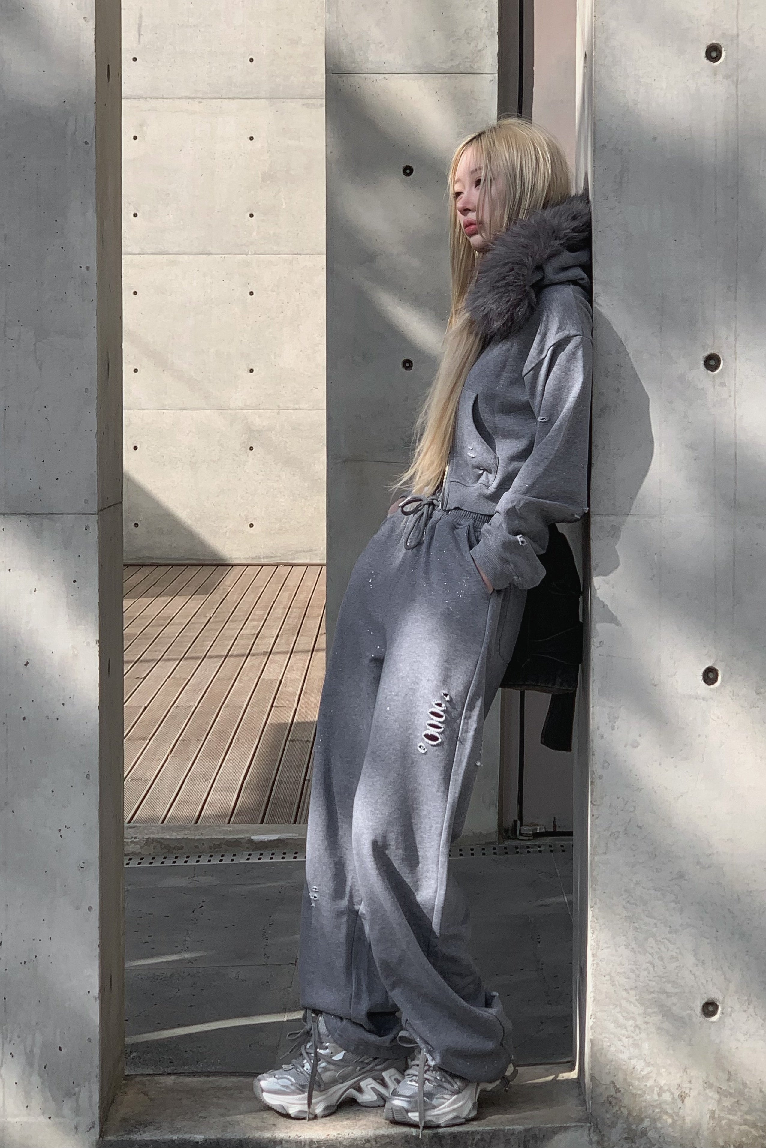 ラメスウェットフーディーセットアップ KSG30104