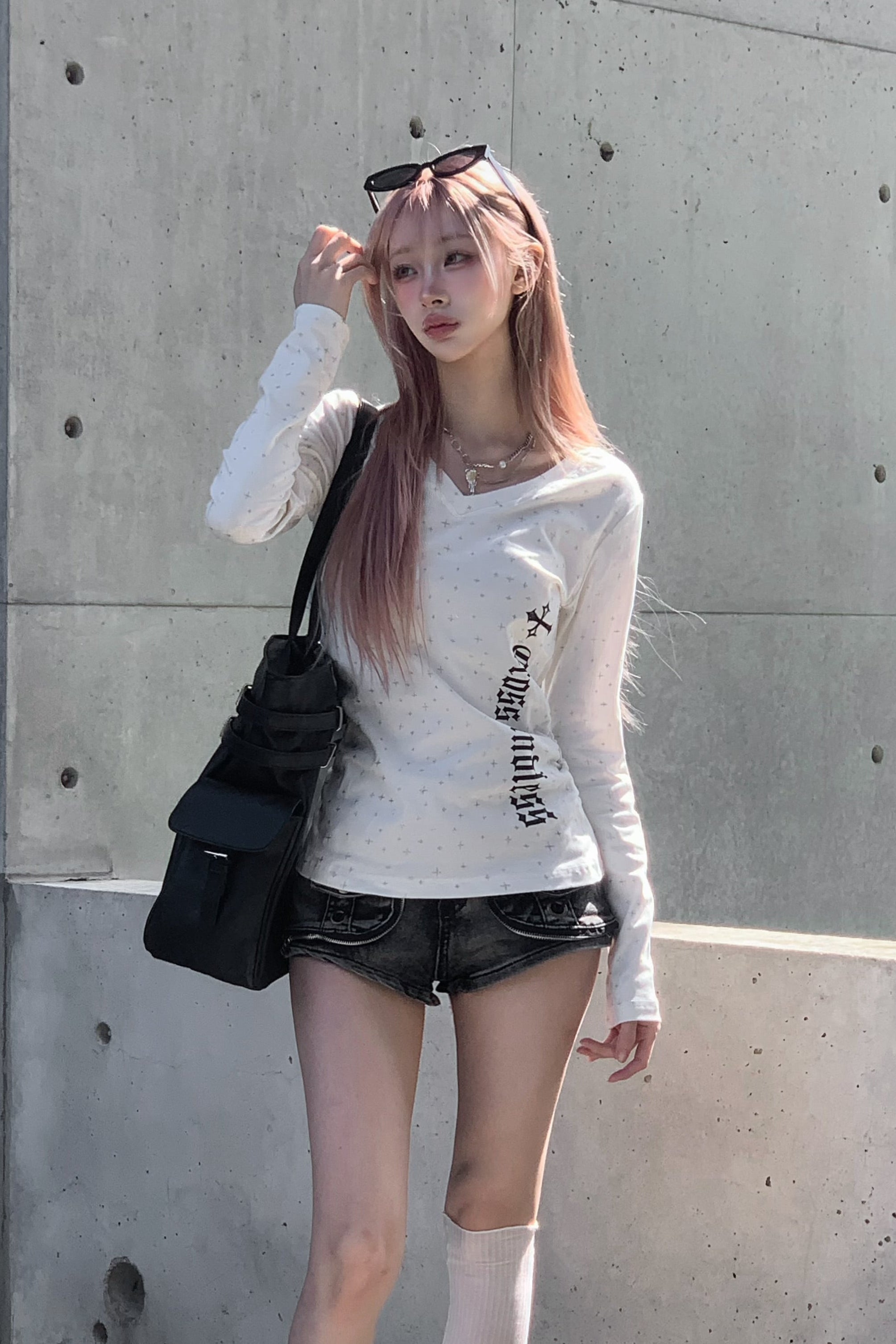 クロスデザインレタリングTシャツ KSG21202