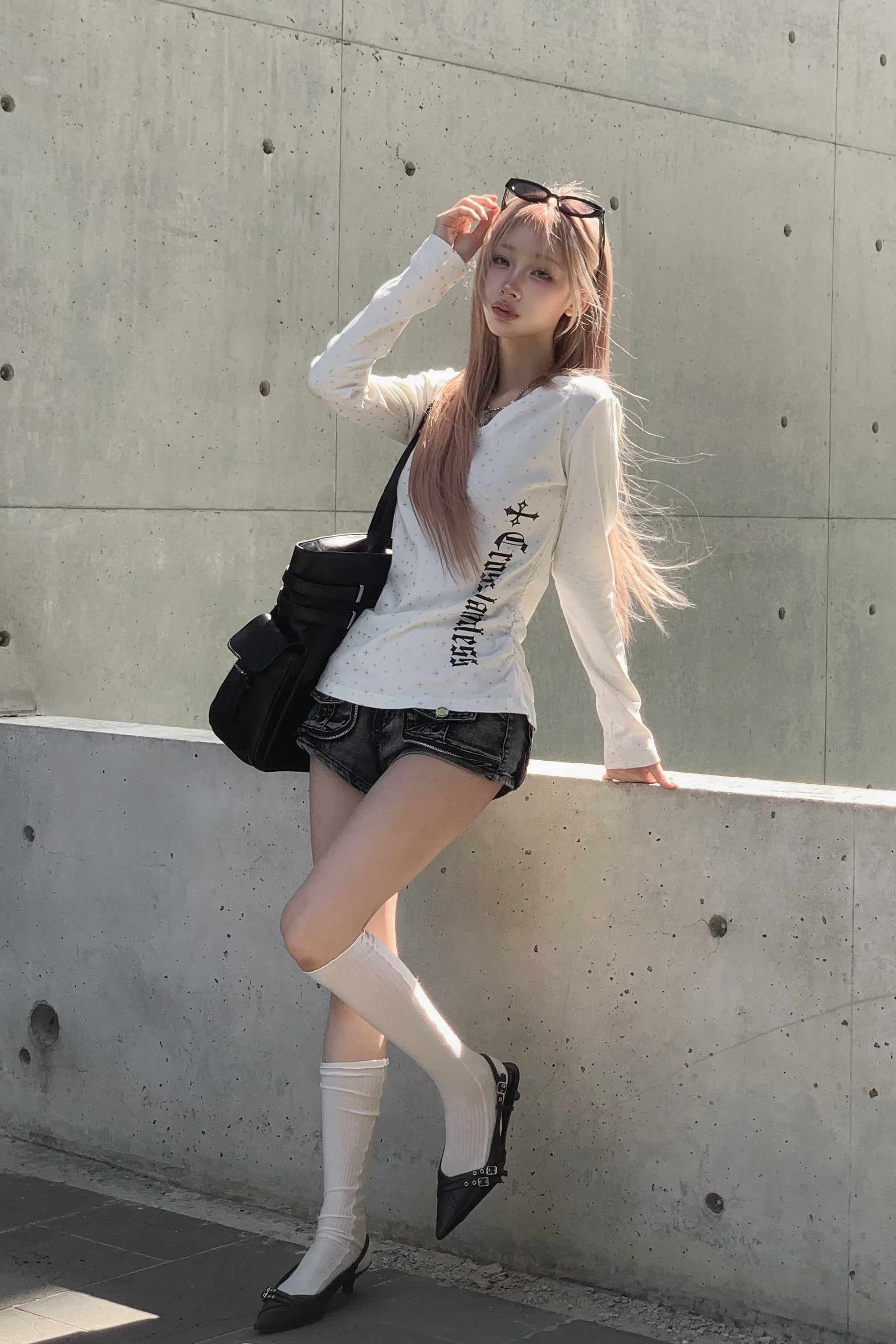 クロスデザインレタリングTシャツ KSG21202