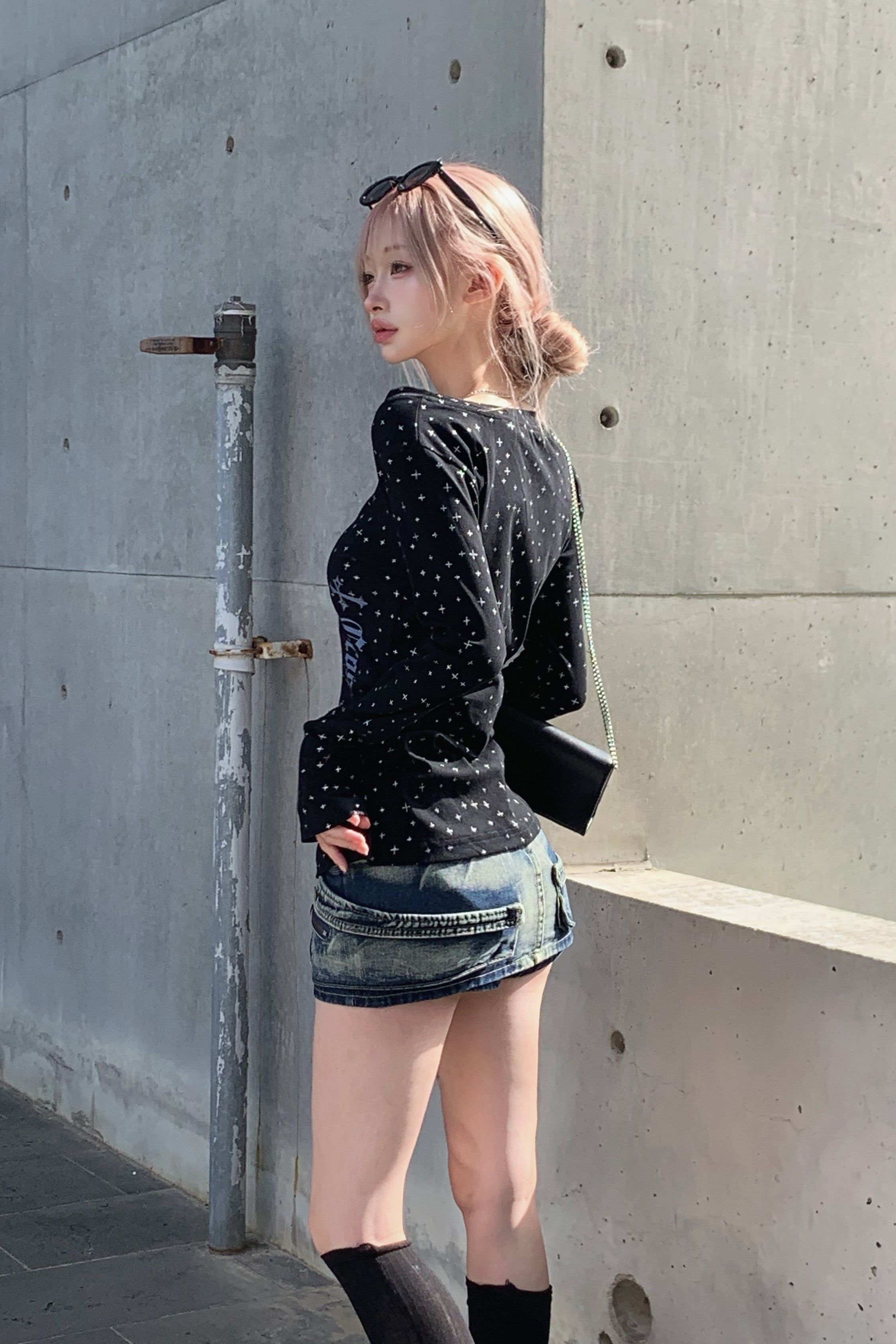 クロスデザインレタリングTシャツ KSG21202