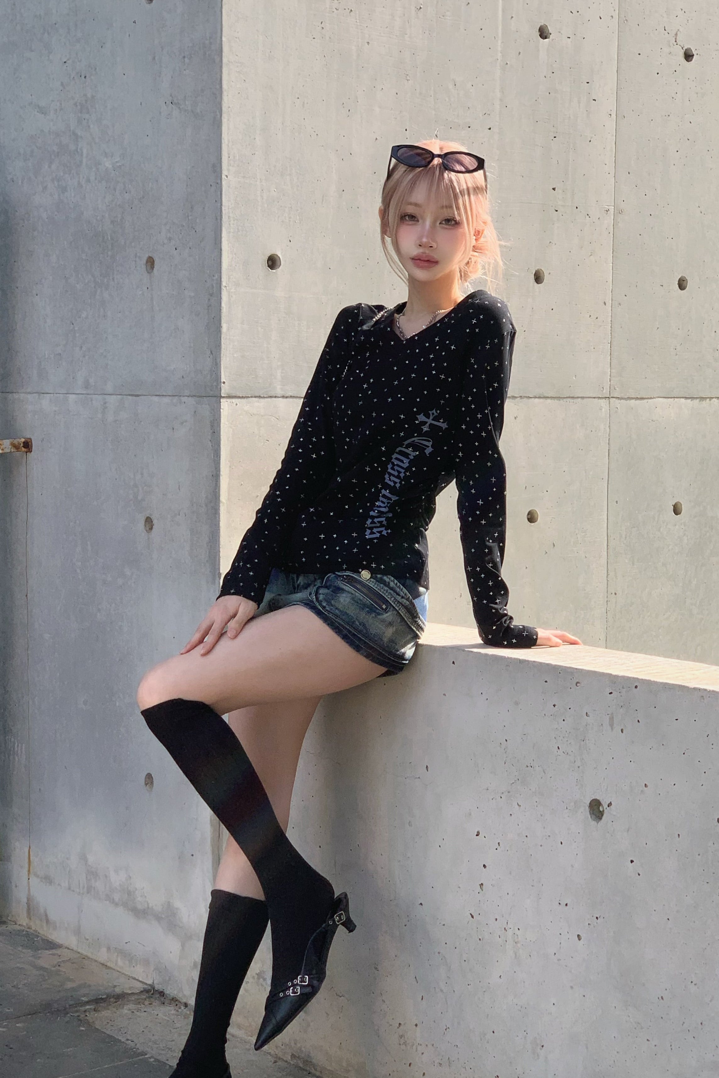 クロスデザインレタリングTシャツ KSG21202