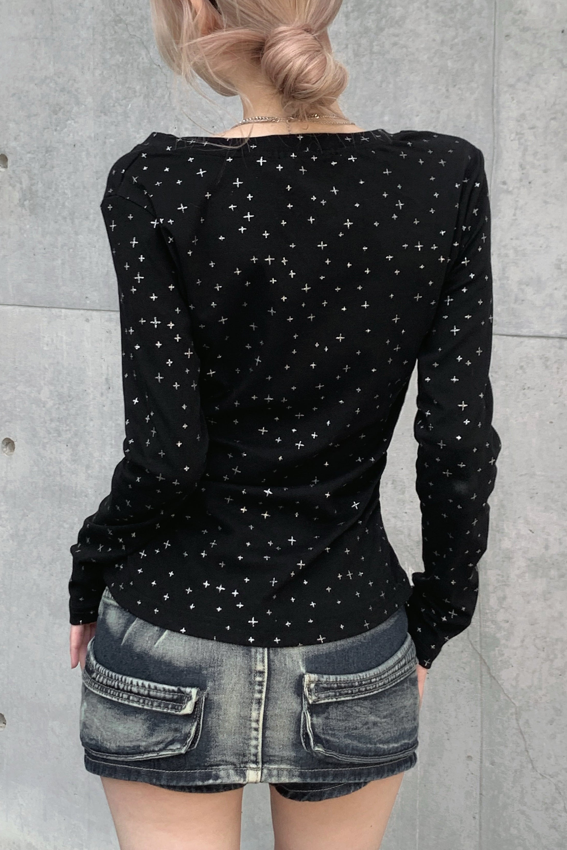 クロスデザインレタリングTシャツ KSG21202