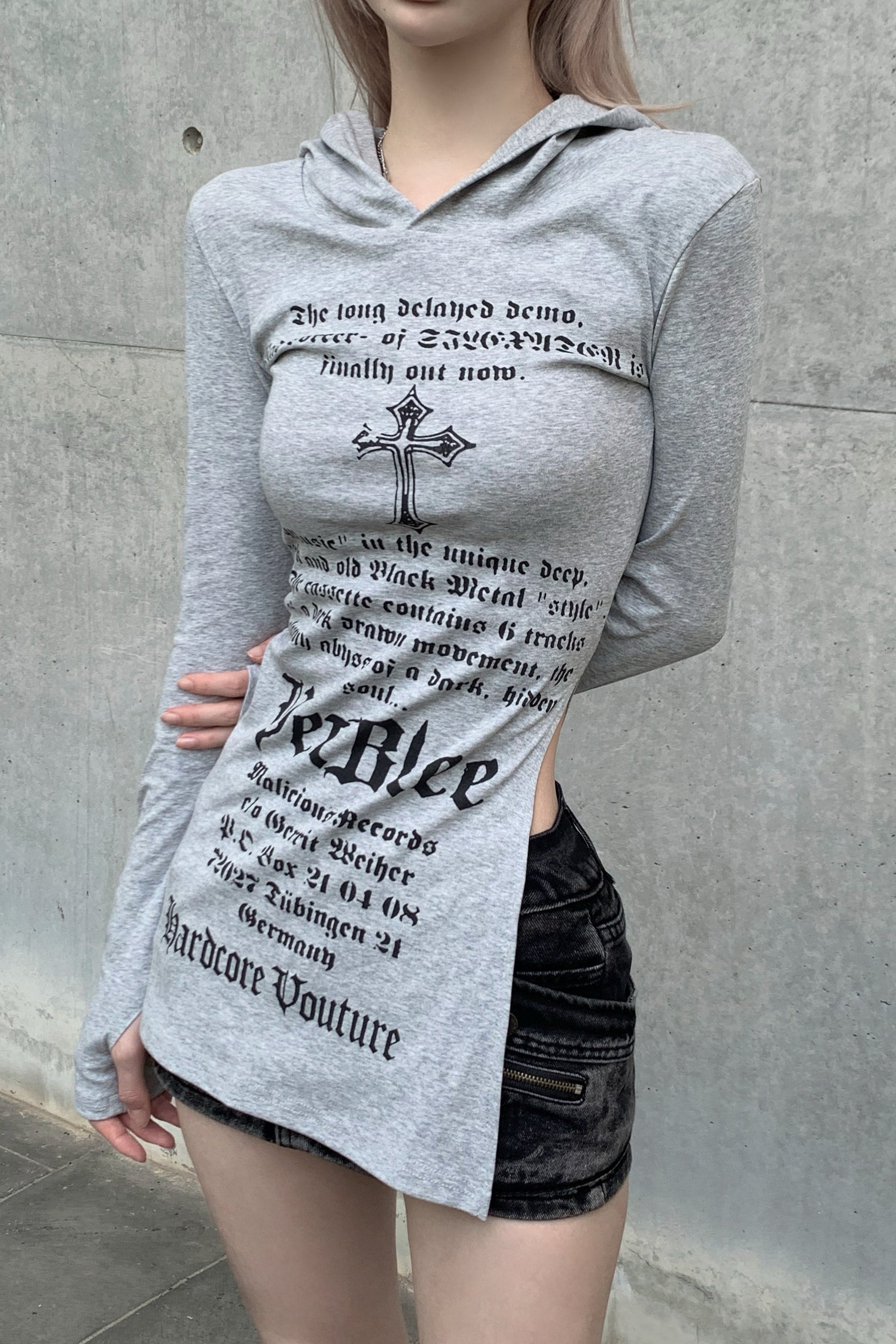 フーディーレタリングロング丈トップス KSG21200