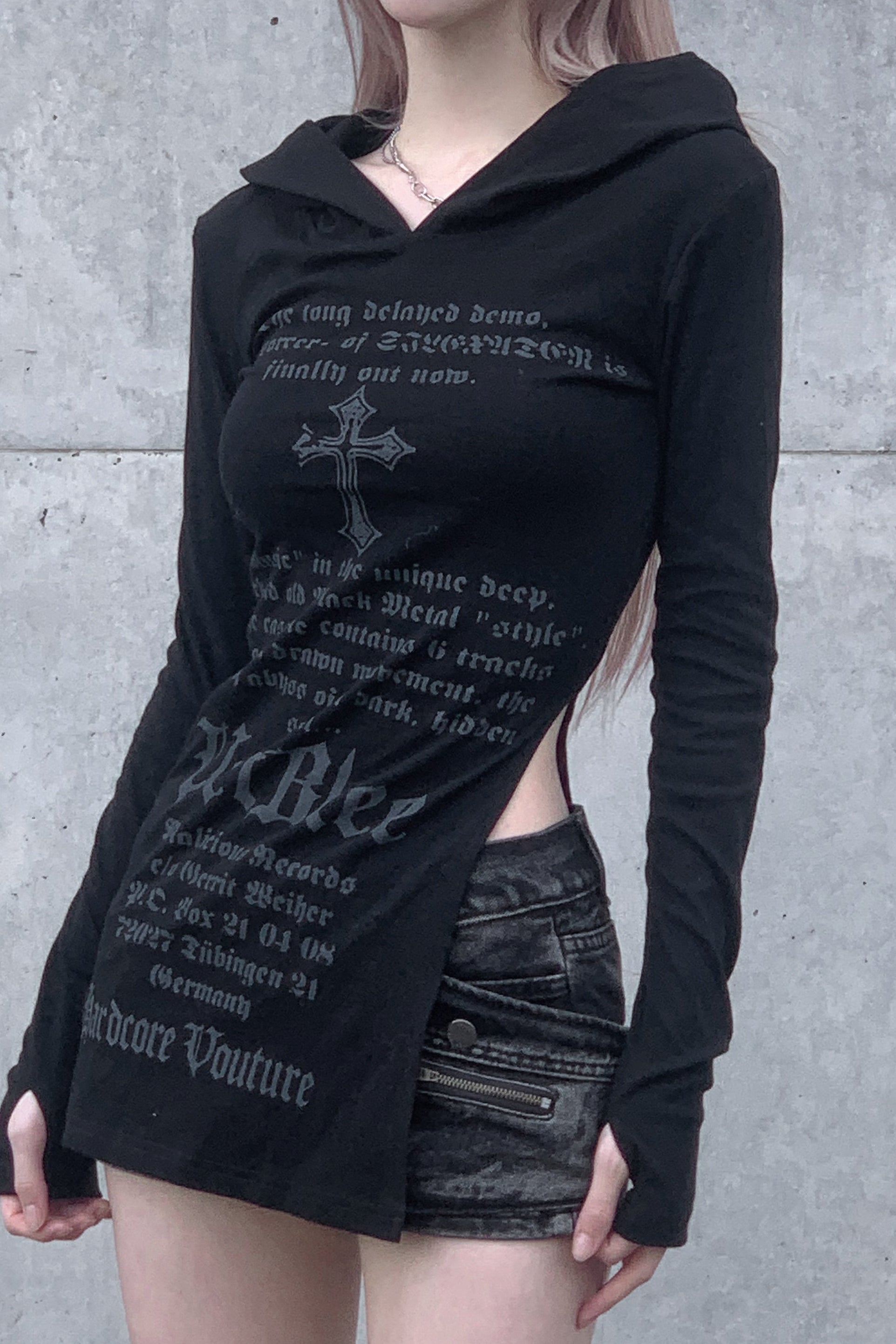 フーディーレタリングロング丈トップス KSG21200