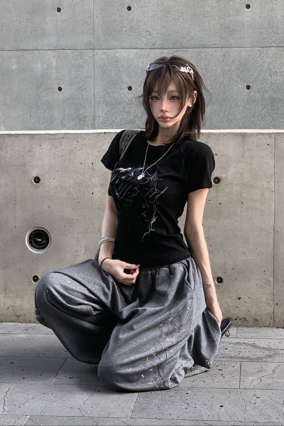 クロップドスタープリントTシャツ KSG21246
