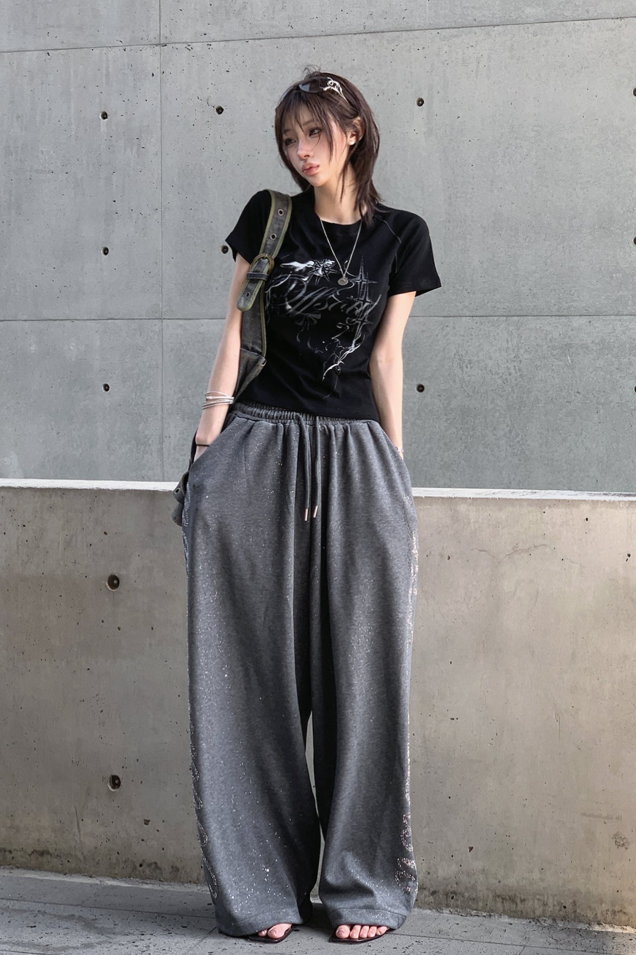 クロップドスタープリントTシャツ KSG21246
