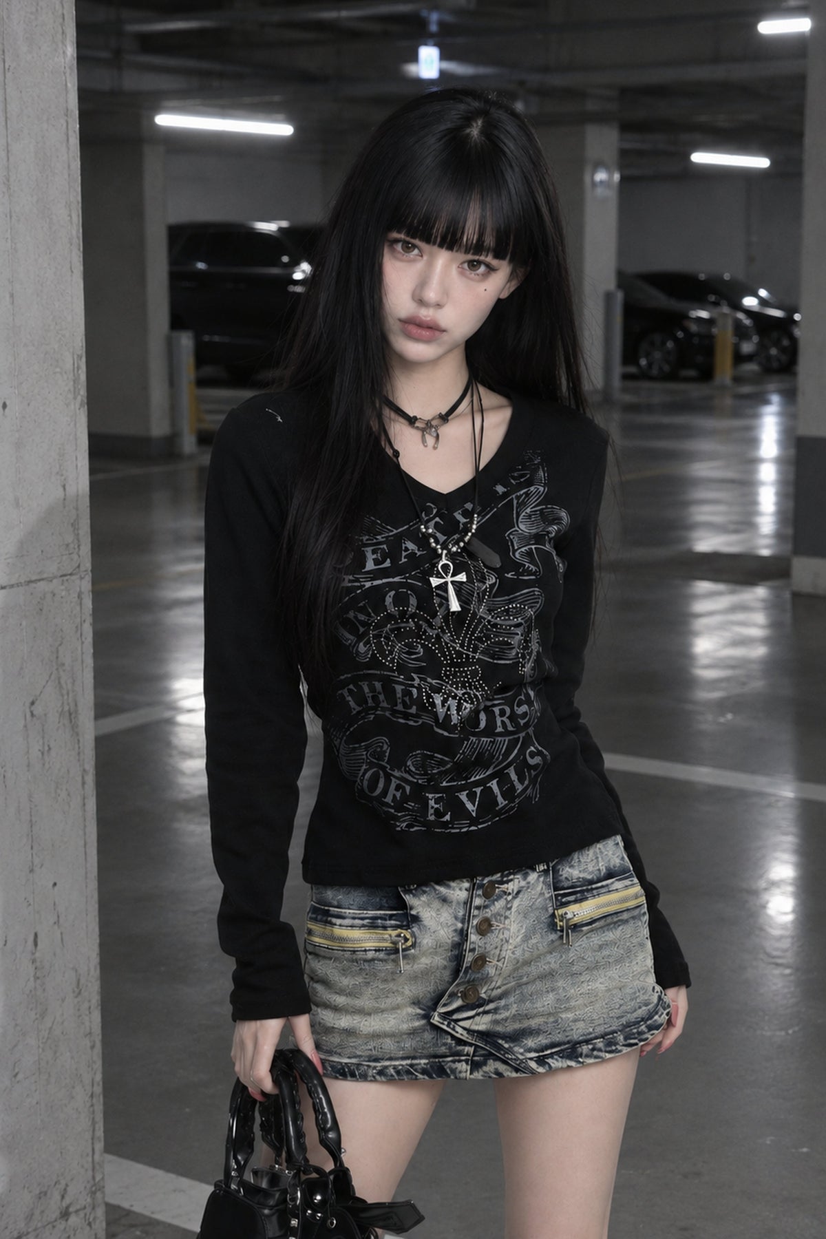 スタッズゴシックロングスリーブTシャツ KSG21411