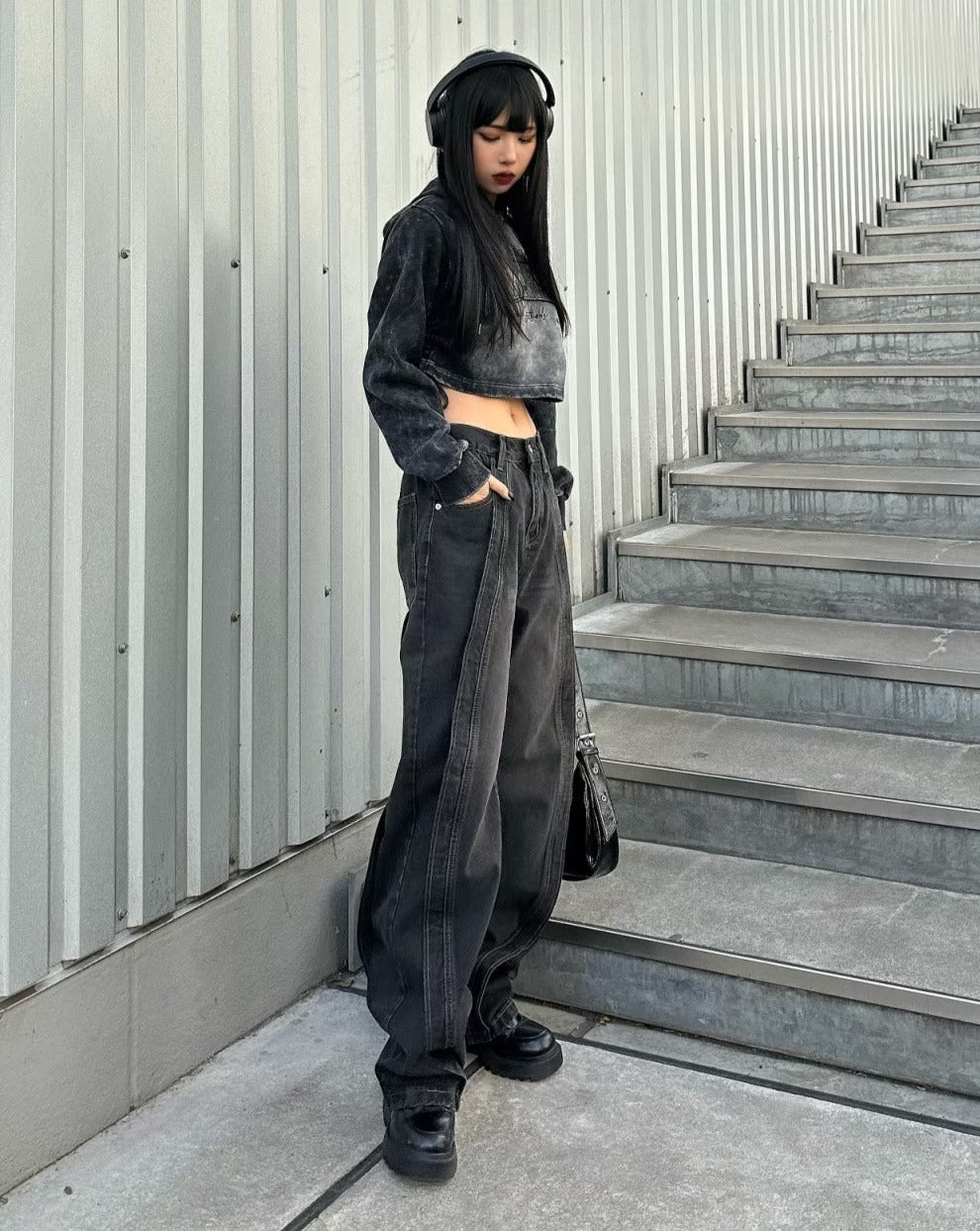 ストリートウォッシュルーズデニムパンツ KSG17728