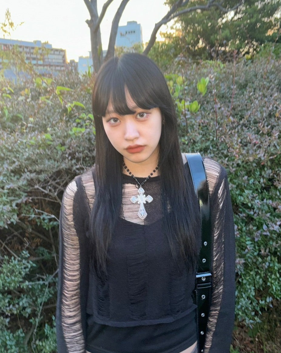 シースルークロップドニット KSG20838