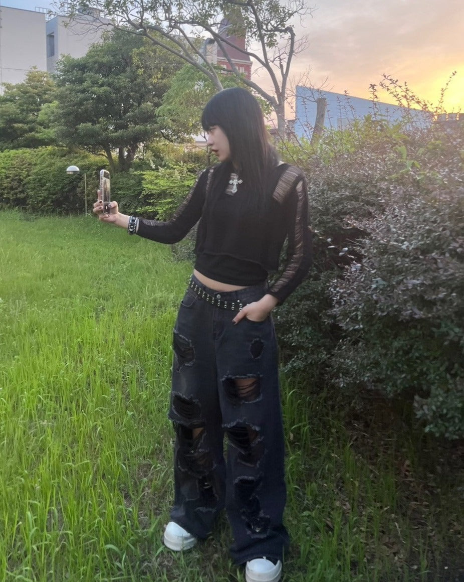 シースルークロップドニット KSG20838