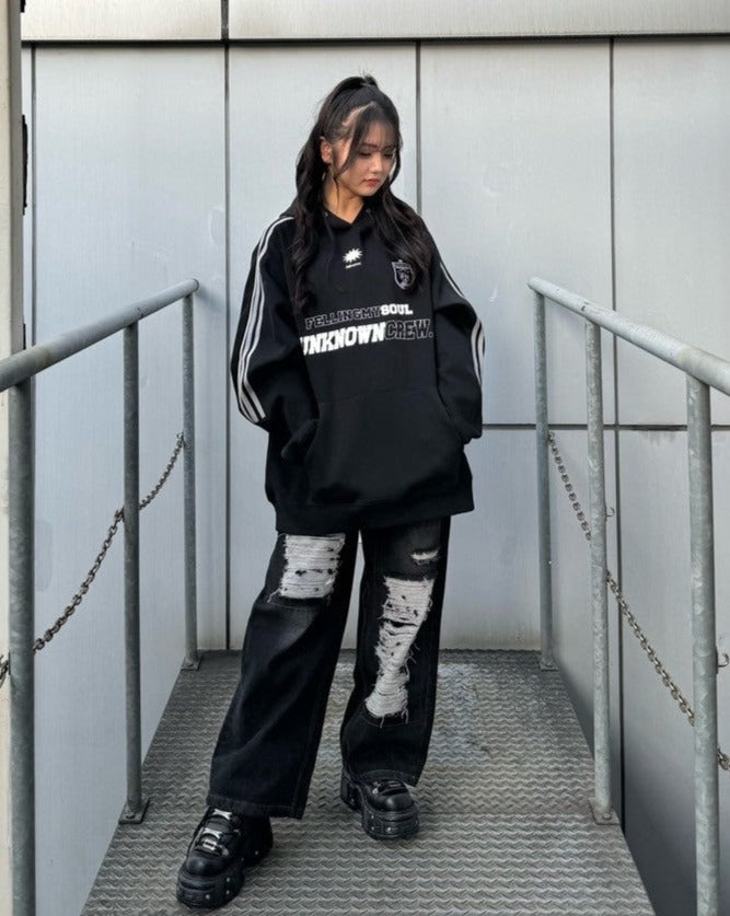 ダメージバギーデニムパンツ KSG19204