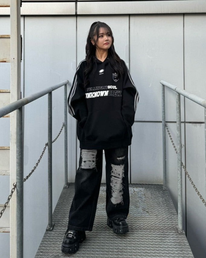 ダメージバギーデニムパンツ KSG19204