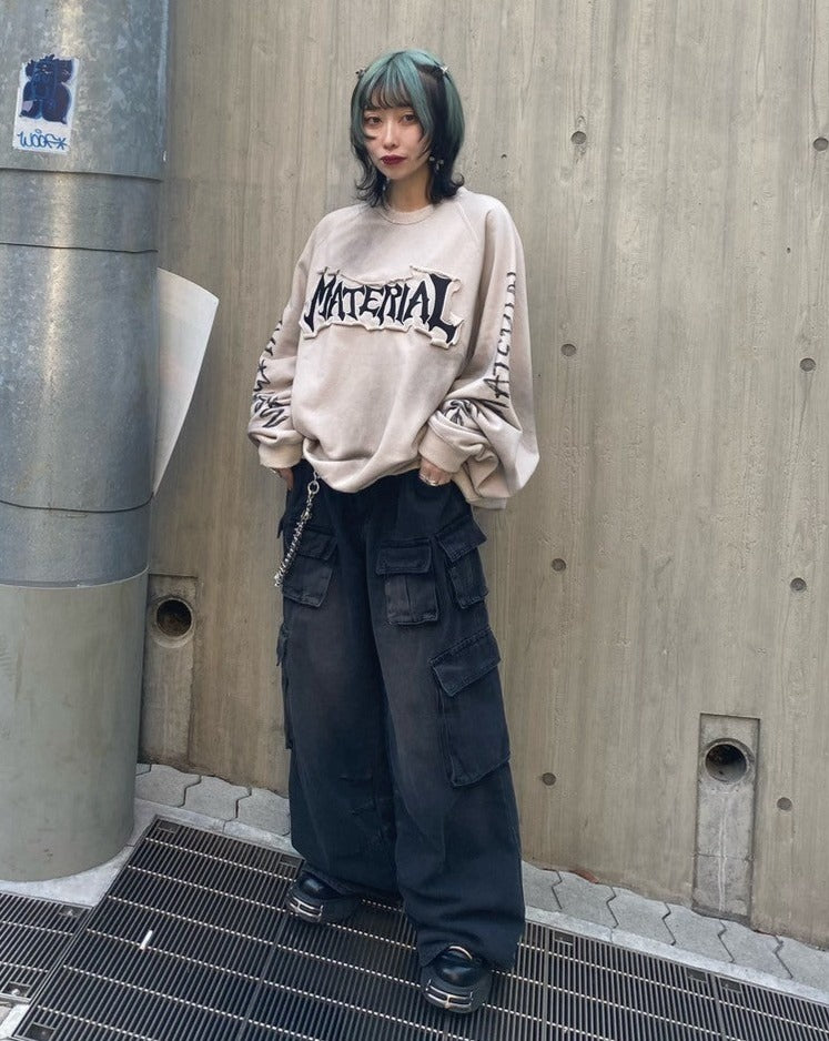 ダメージドルマンレタリングスウェット KSG20719