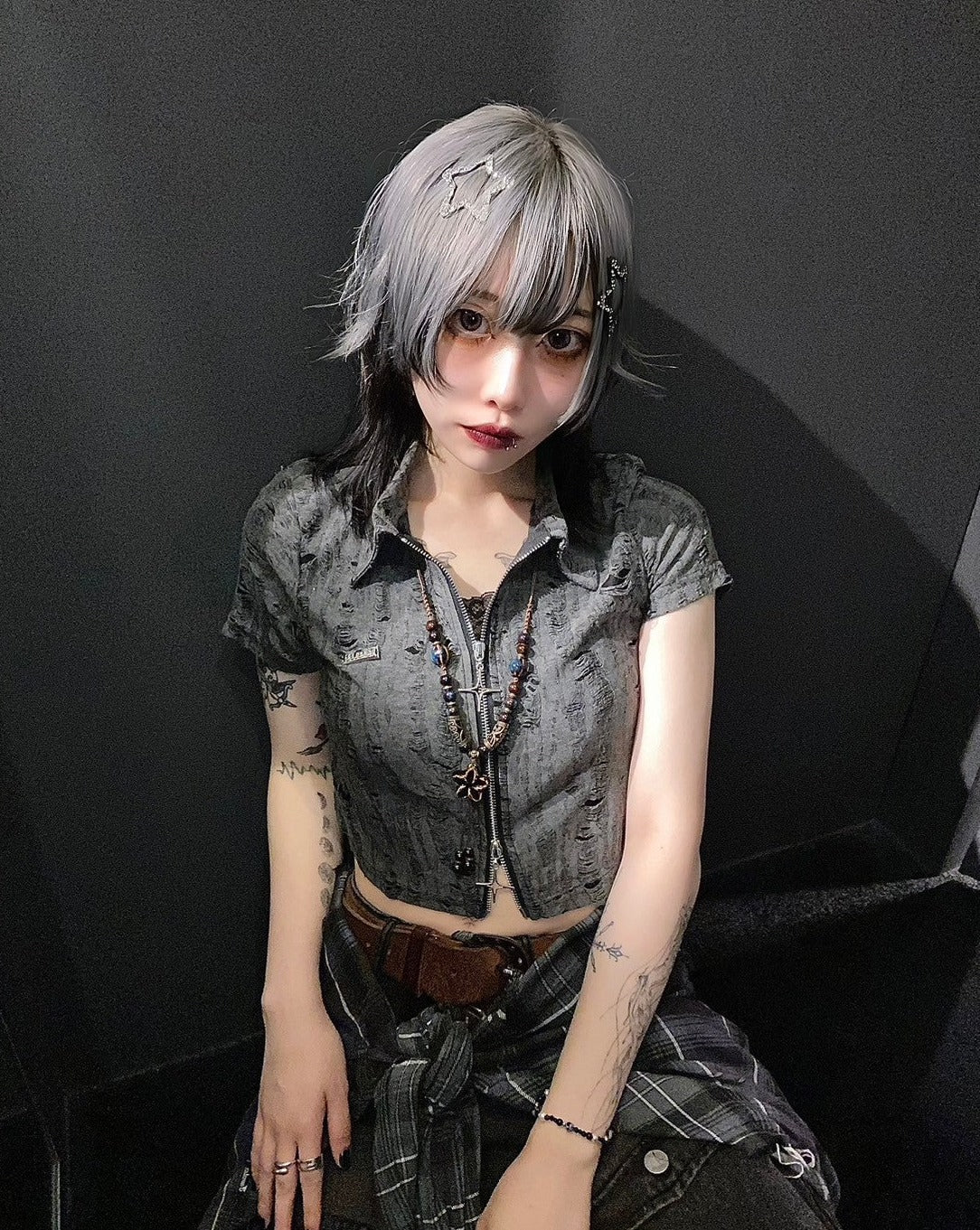 ダメージダブルジップポロトップス KSG20568