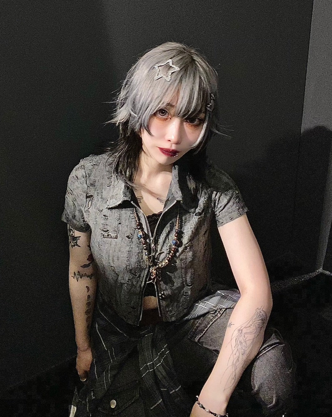 ダメージダブルジップポロトップス KSG20568