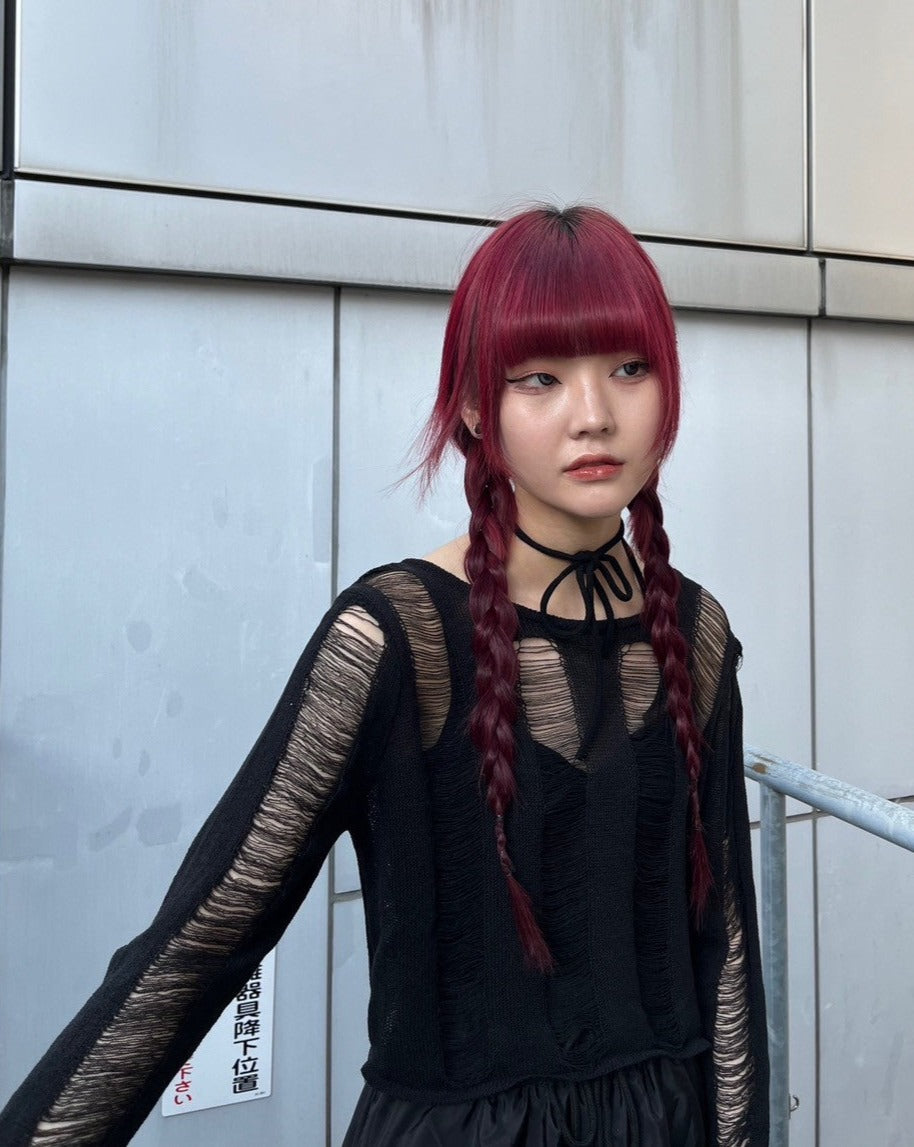 シースルークロップドニット KSG20838