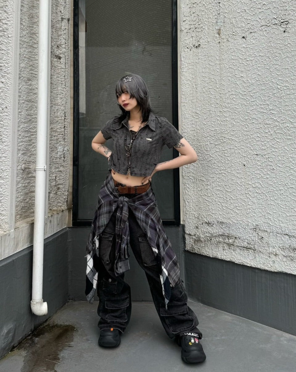 ダメージダブルジップポロトップス KSG20568