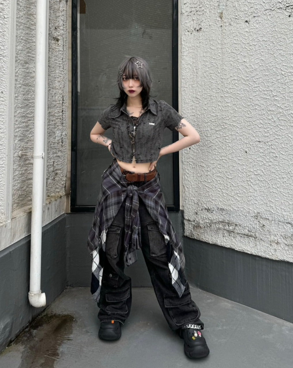 ダメージダブルジップポロトップス KSG20568