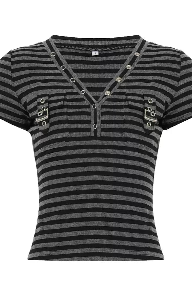 border pocket v-neck T KSG20925