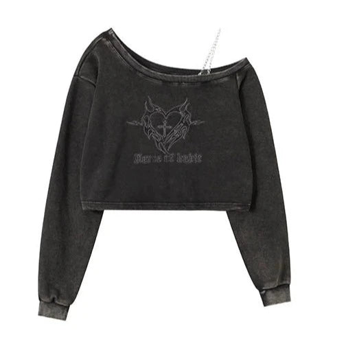 ワンショルダーフロントデザインロングTシャツ KSG20614