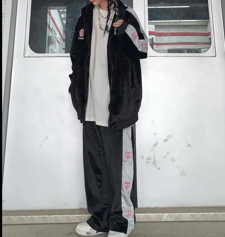 Chuanziルーズジャージセットアップ KSG18917