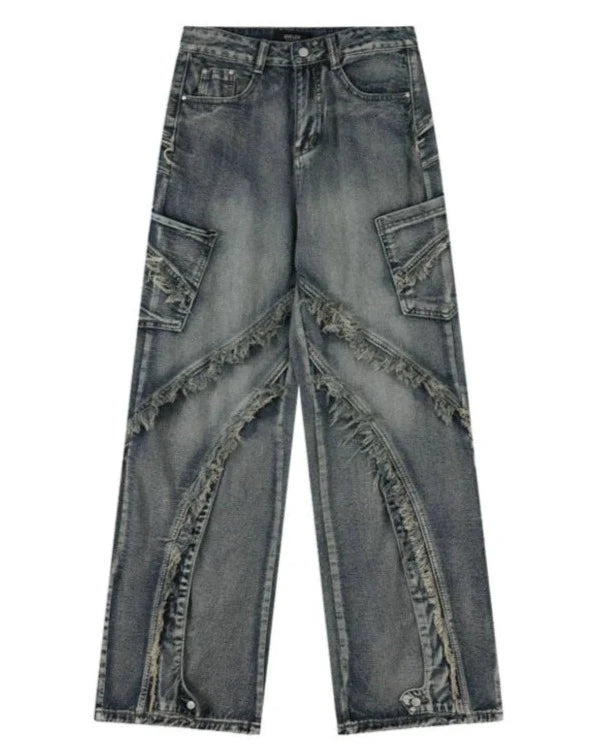 ウォッシュドブルーフリンジデニム KSG19121