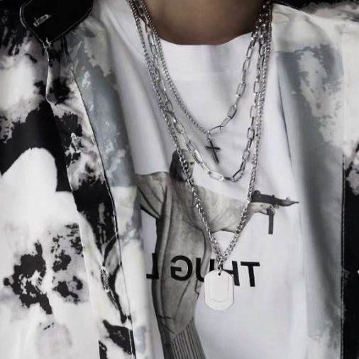 triple street silver necklace KSG11599