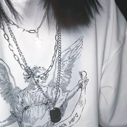 triple street silver necklace KSG11599