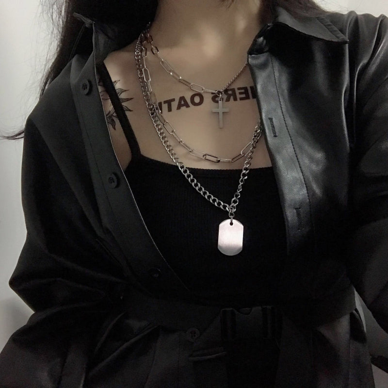 triple street silver necklace KSG11599