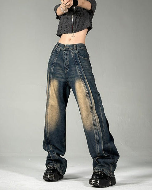 ストリートウォッシュルーズデニムパンツ KSG17728