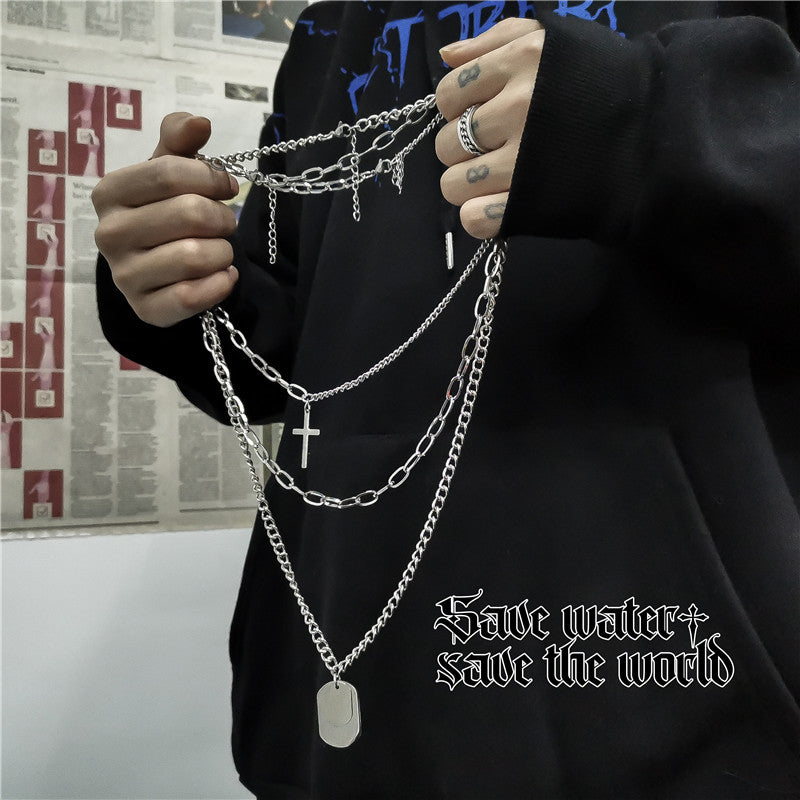 triple street silver necklace KSG11599