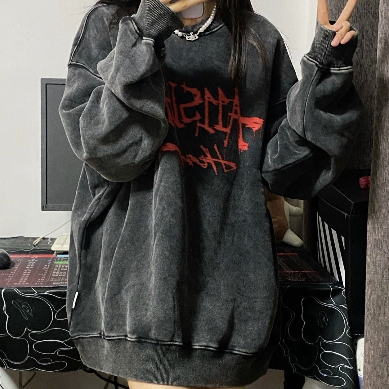 Chuanzi ルーズジャージセットアップ KSG30012 Chuanzi ルーズ